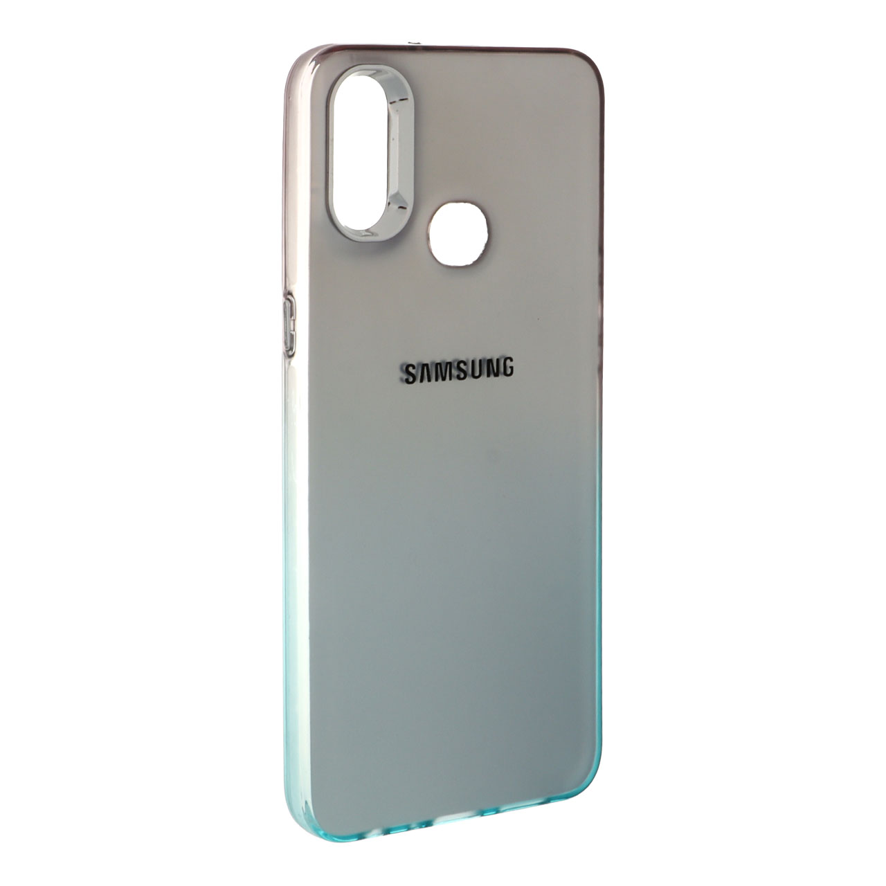 قاب SO COOL لنز متال لوگودار دور رنگی Samsung Galaxy A10s - مشکی فیروزه ای