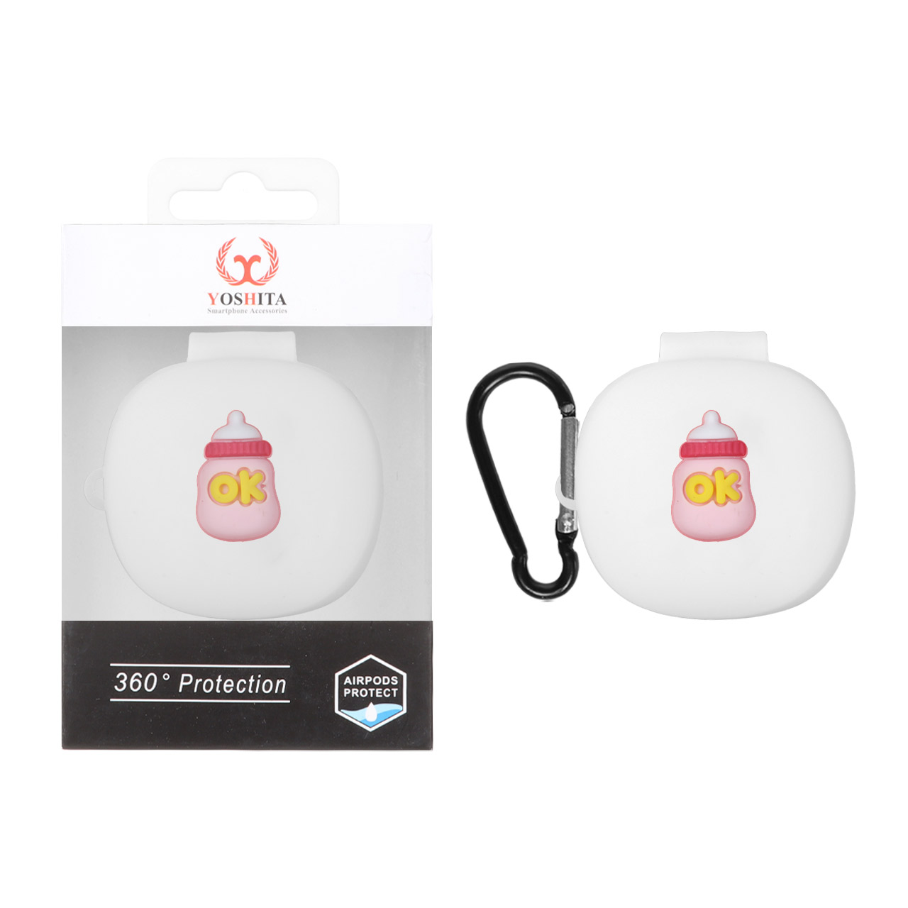 کاور طرح شیشه شیر عروسکی برجسته مناسب برای ایرفون QCY T13X