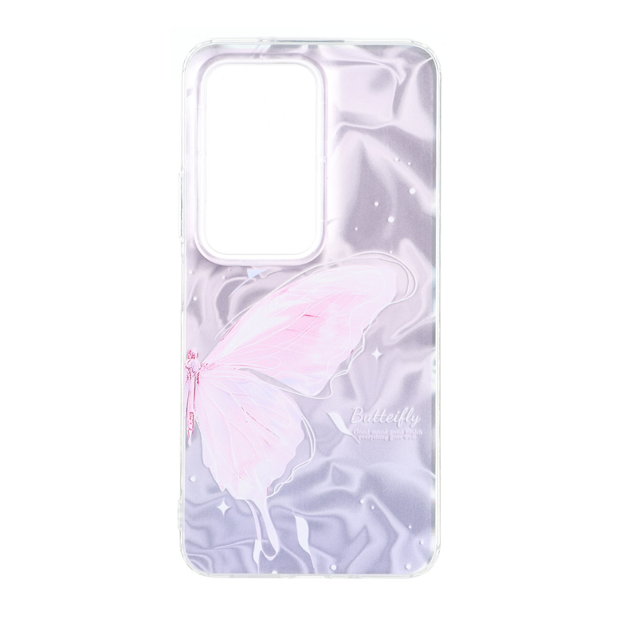 قاب طرح Silver Cloud پروانه ای ژله ای مناسب برای شیائومی ردمی 15 4G