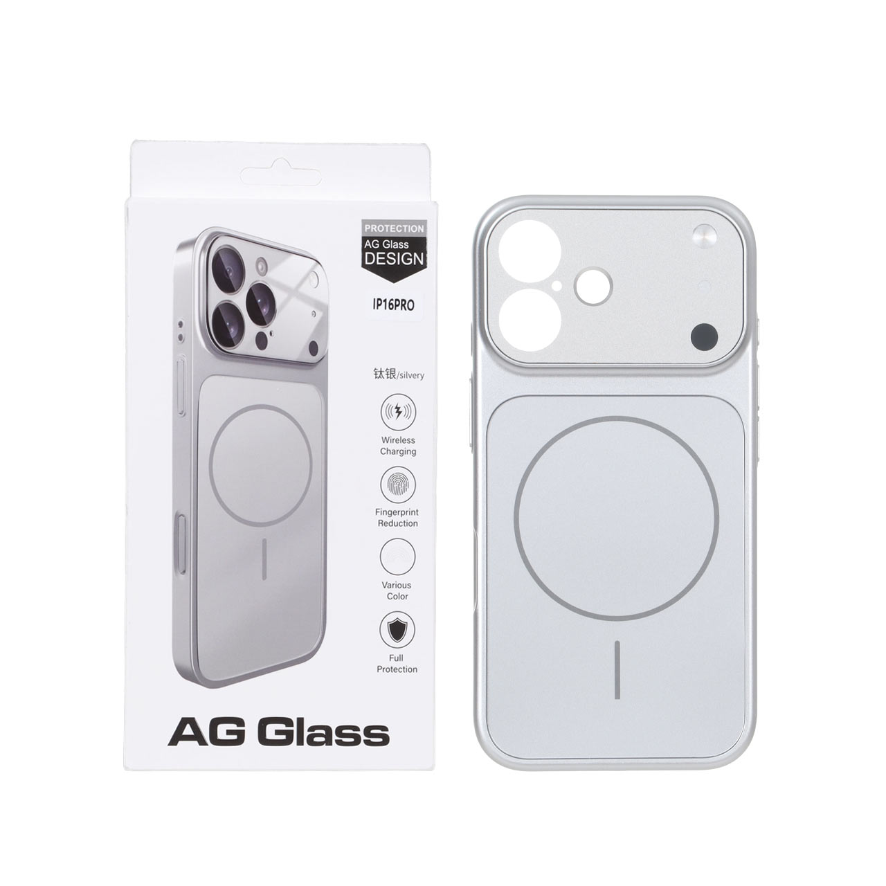 قاب AG Glass مگ سیف محافظ لنز برجسته شیشه ای مناسب برای آیفون ۱۶ پرو