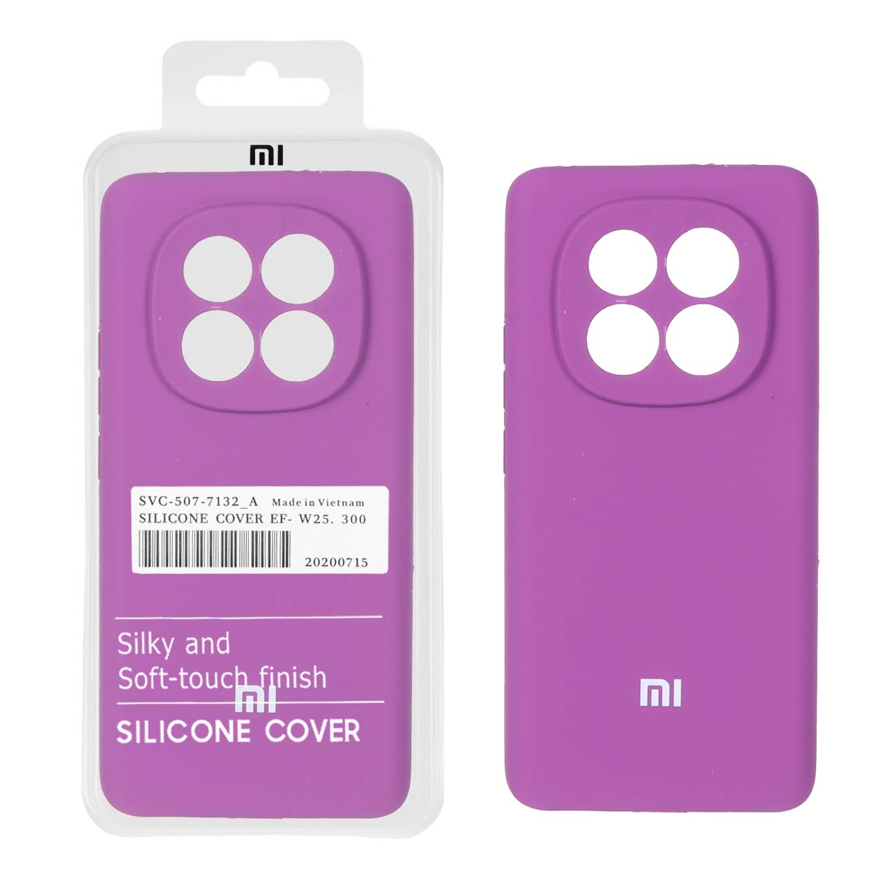 قاب سیلیکونی پاک کنی اورجینال درجه یک Xiaomi Redmi Note 14 Pro 5G / Redmi Note 14 Pro Plus 5G / Poco X7 5G - ارغوانی (پک دار)