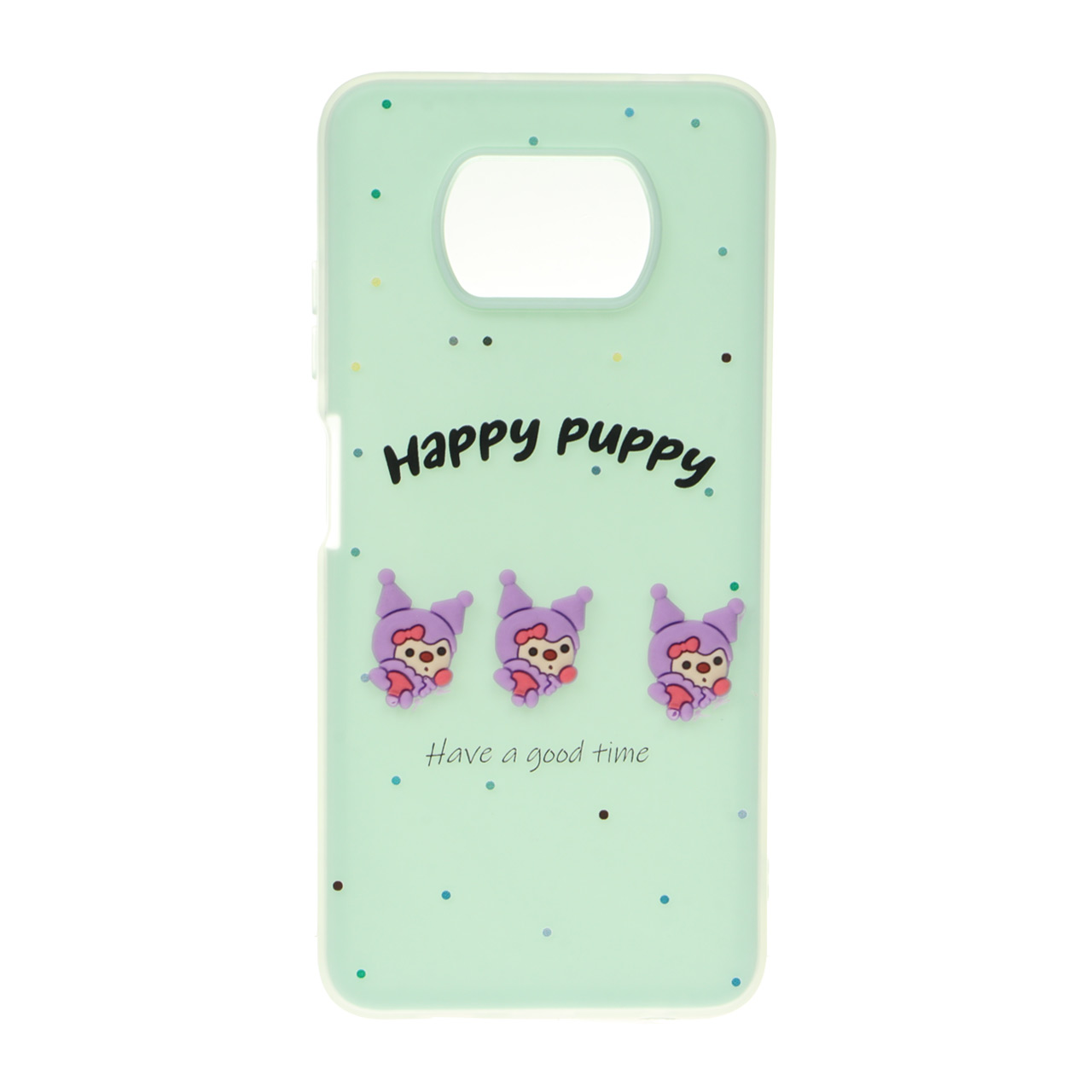 قاب طرح Happy Puppy عروسک برجسته سبز مناسب برای شیائومی پوکو X3، پوکو X3 پرو و پوکو X3 ان اف سی