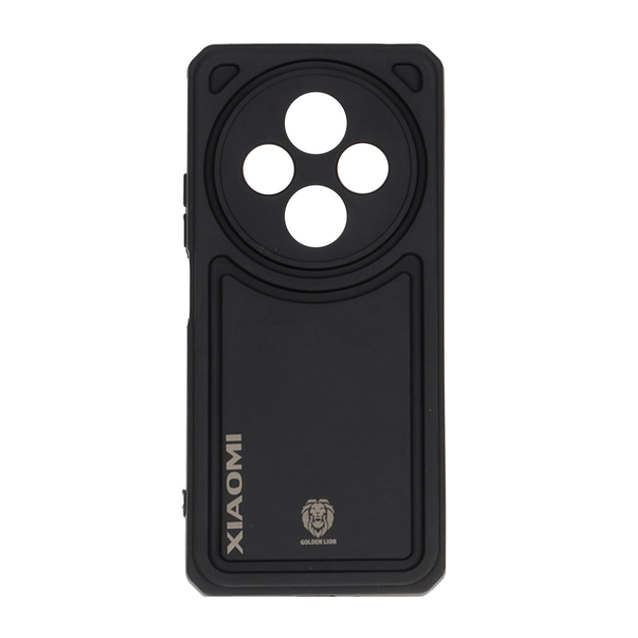 قاب Solid Case منحنی طرح Golden Lion مشکی مناسب برای شیائومی ردمی 14C، ردمی A4 و پوکو C75