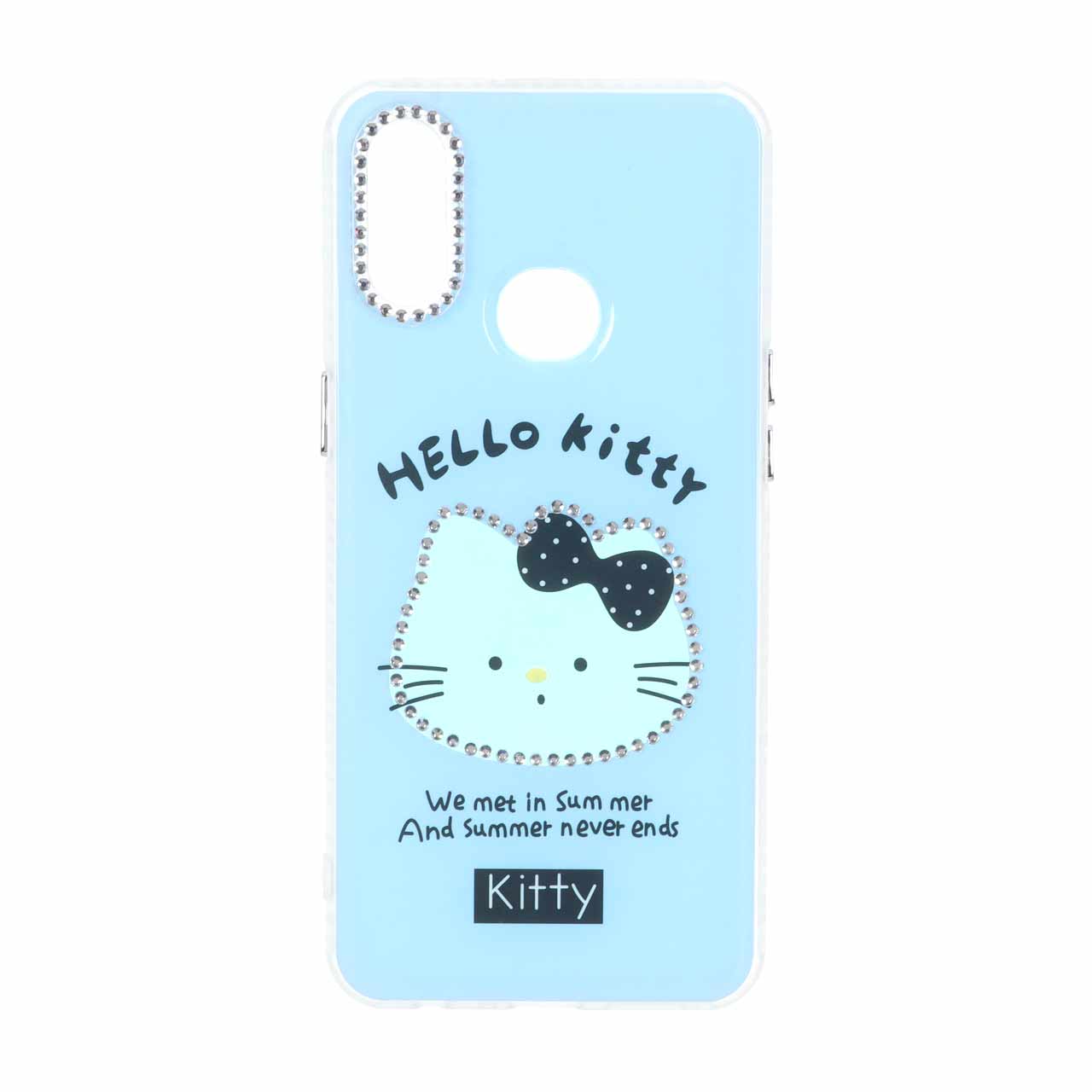 قاب طرح هلو کیتی هولوگرامی فانتزی نگین‌دار مناسب برای سامسونگ گلکسی A10s