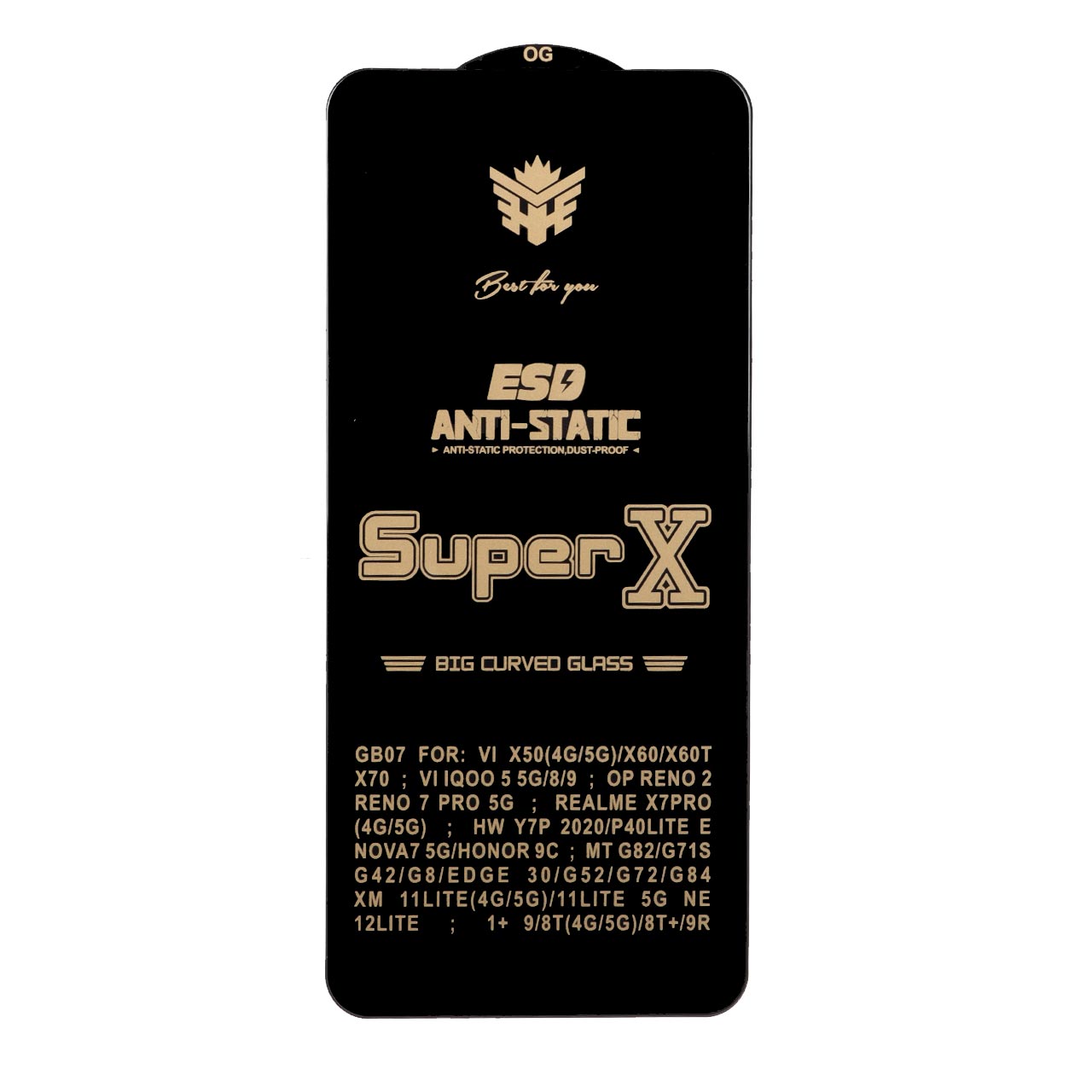 محافظ صفحه نمایش آنتی استاتیک Super X فول کاور مشکی مناسب برای Samsung A11 / M11 / Xiaomi Note 9 / Mi 11 Lite / Huawei Nova 8i / Honor 50 Lite