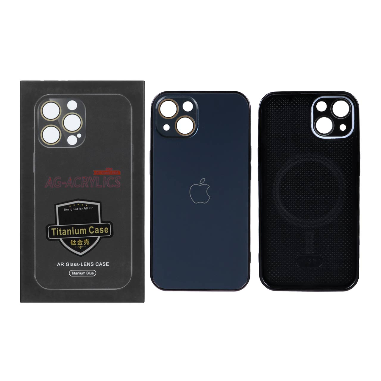 قاب AG ACRYLICS محافظ لنز گلس Magsafe مدل Apple iPhone 13 / iPhone 14 - مشکی (پک دار)