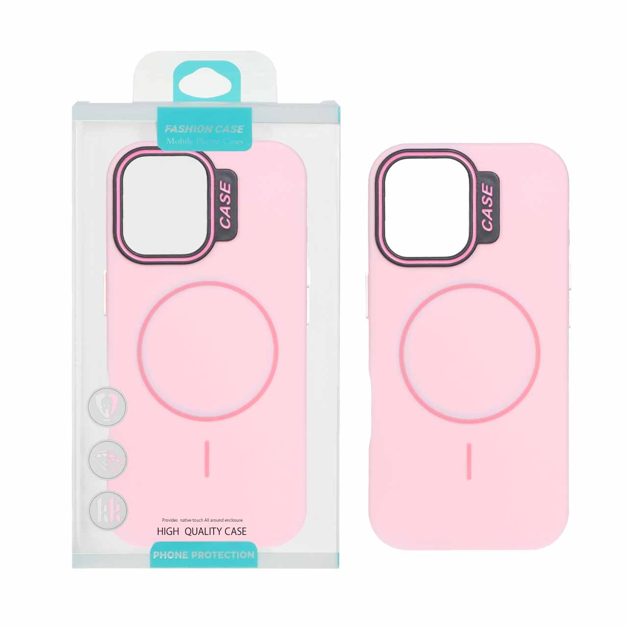 قاب طرح سیلیکون Magsafe پاستیلی Apple iPhone 17 - صورتی