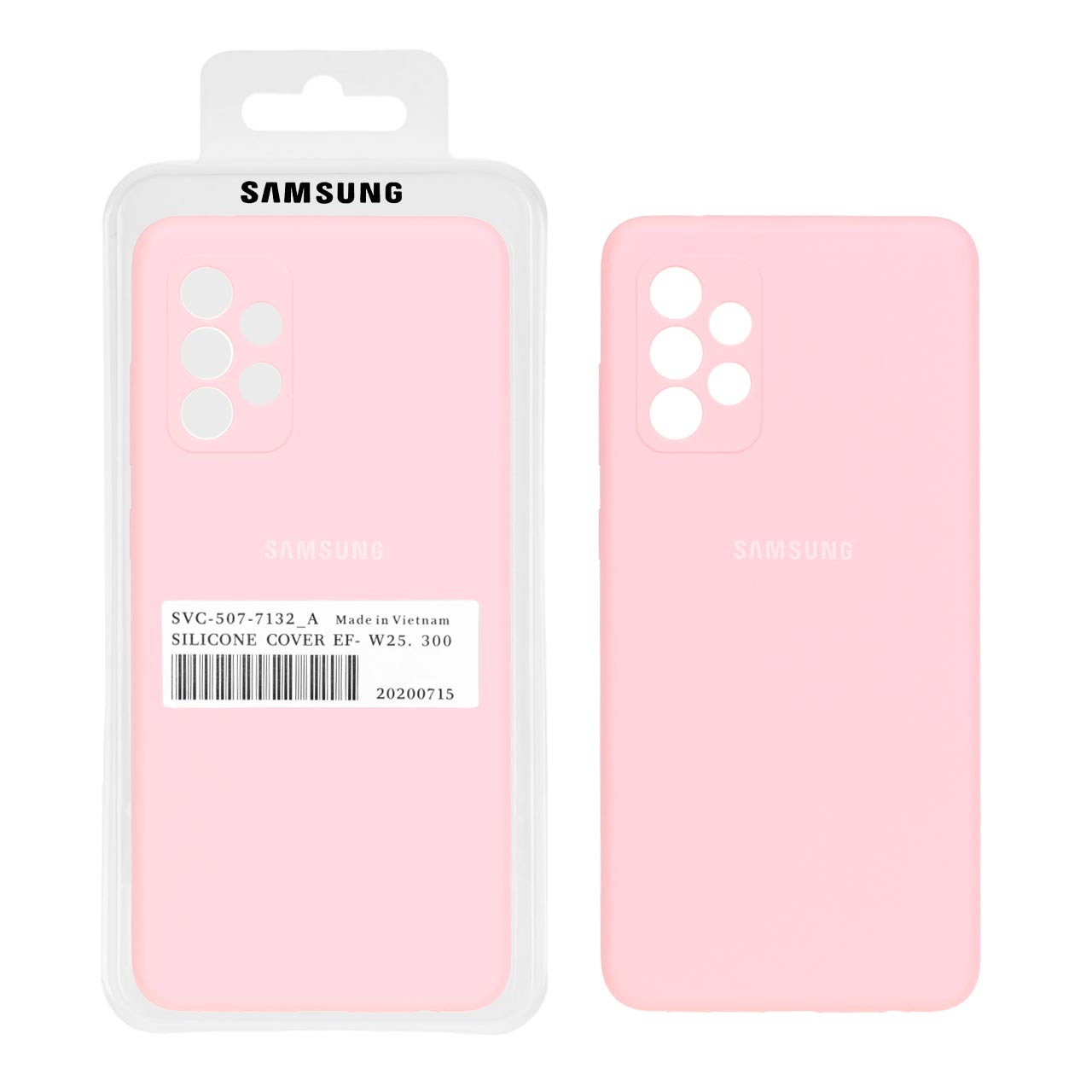 قاب سیلیکونی پاک کنی اورجینال درجه یک Samsung Galaxy A72 - صورتی (پک اصلی)