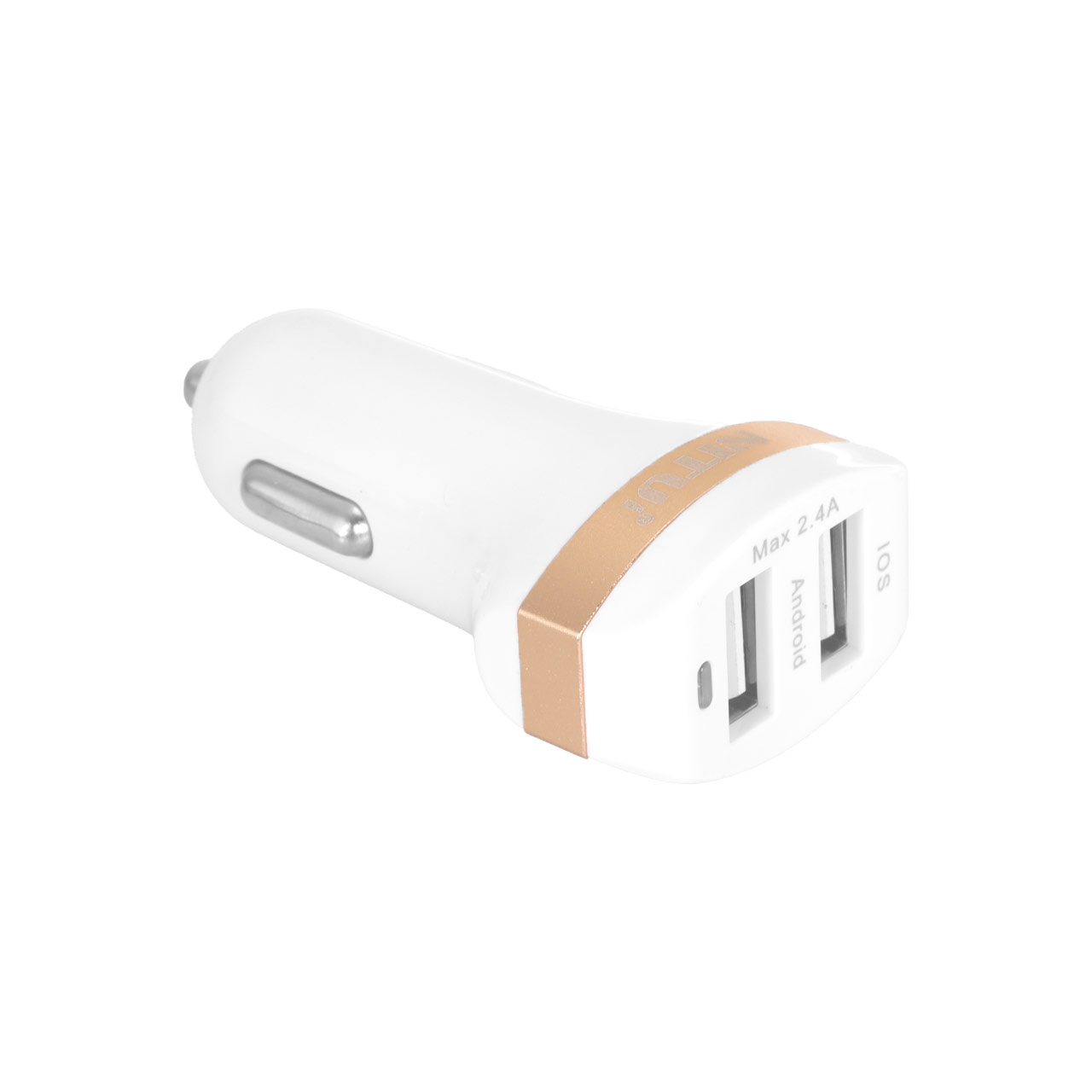 شارژر فندکی فست Nitu مدل CC817 12W با دو پورت USB همراه کابل Micro USB سفید