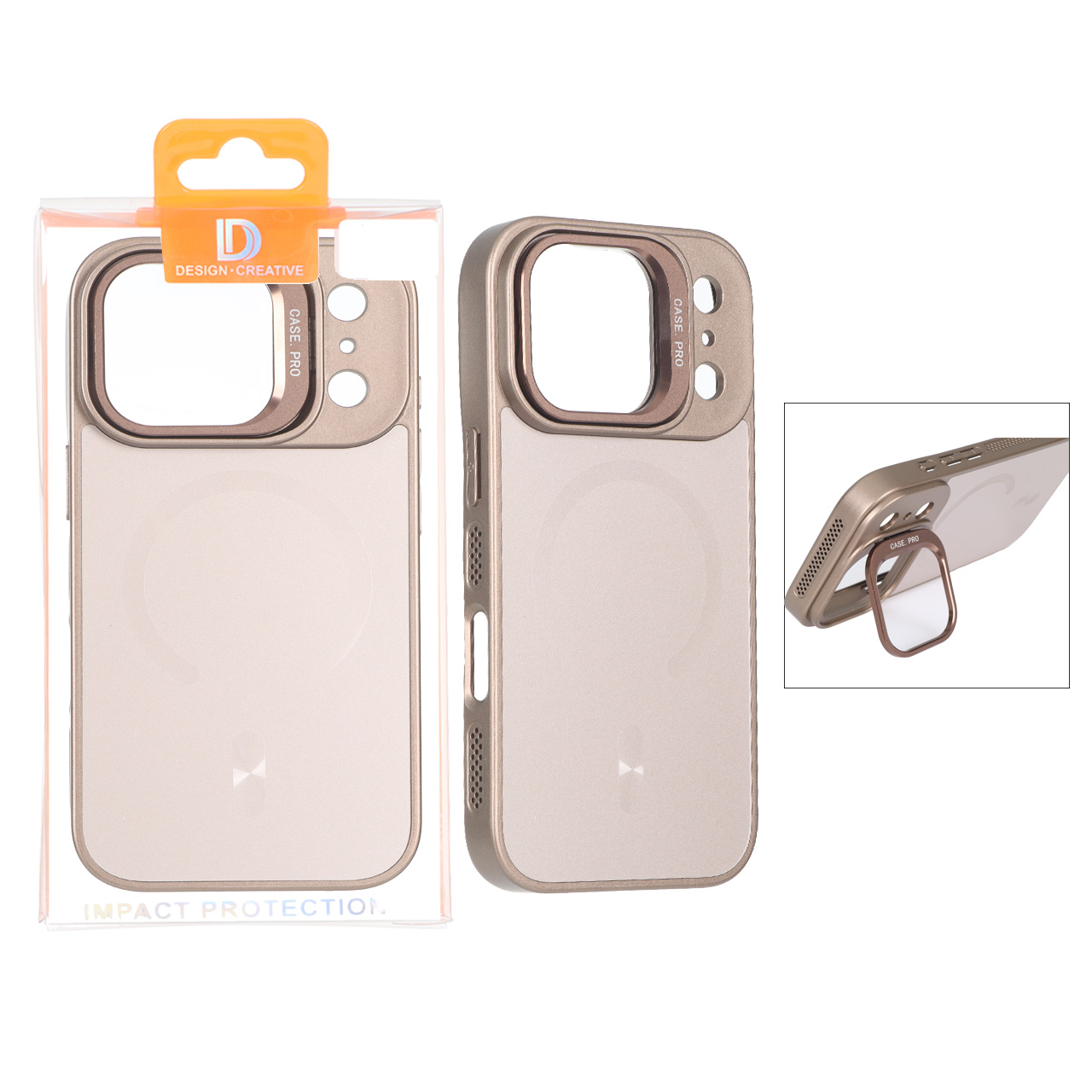 قاب اورجینال PVD Case Pro استندشو MagSafe مدل Apple iPhone 17 Pro - صحرایی (پک دار)