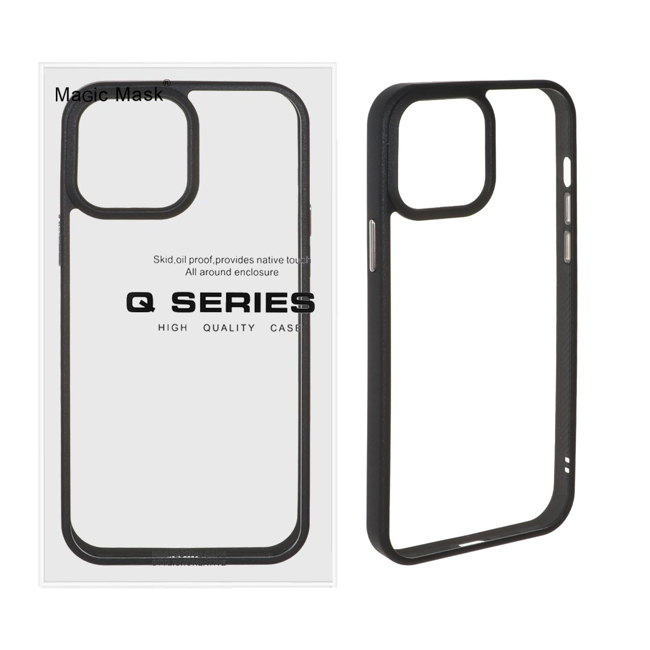 قاب اورجینال Q Series شفاف Ice مشکی مناسب برای آیفون 13 پرو مکس