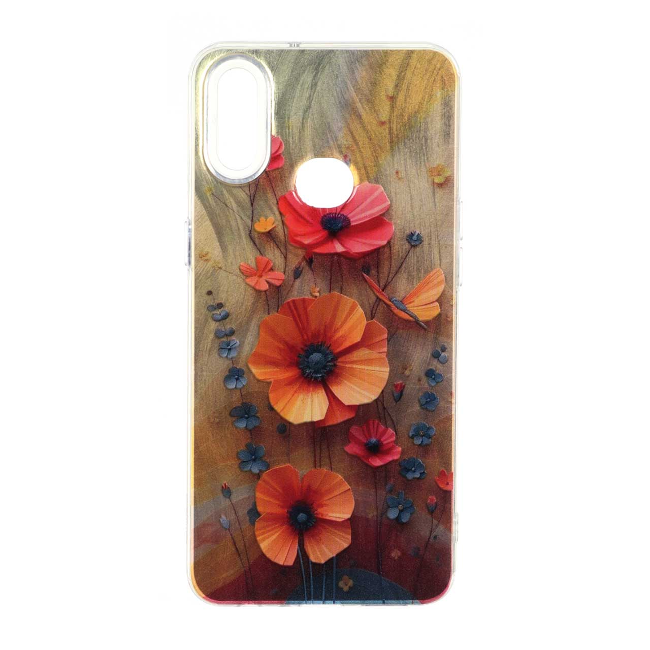 قاب طرح گل اطلسی Flower دور شفاف (کد 21) مناسب برای سامسونگ گلکسی A10s