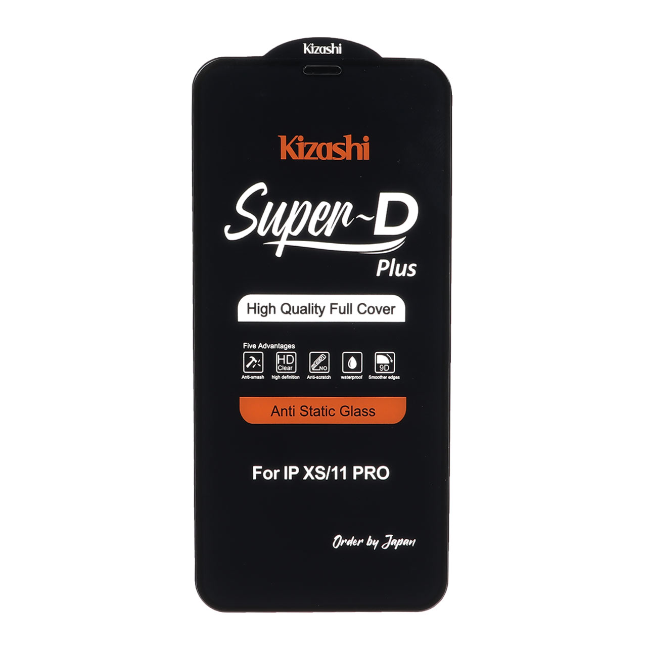 محافظ صفحه نمایش شیشه ای فول کاور Kizashi SuperD Plus مناسب برای آیفون X، آیفون XS و آیفون 11 پرو