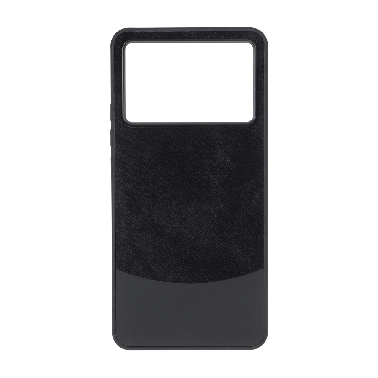 قاب دو تکه طرح چرم و جیر مشکی مناسب برای شیائومی پوکو ایکس 6 پرو 5G و ردمی کا 70 ای
