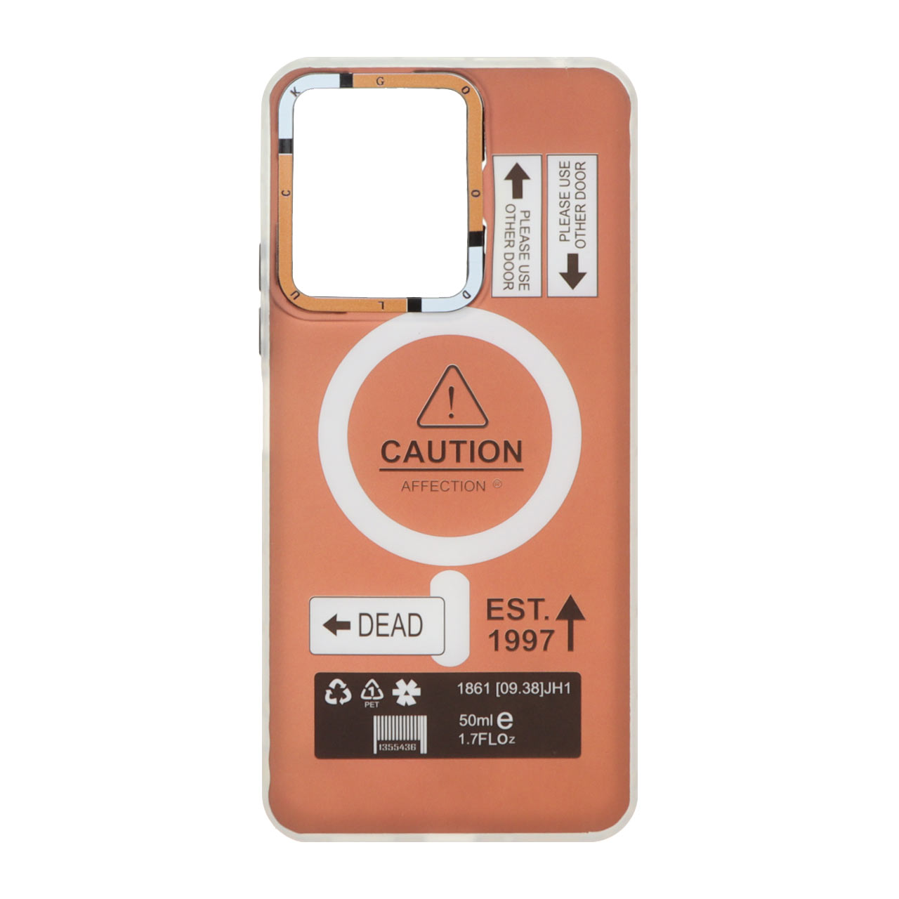 قاب طرح Caution دور مات مگ سیف مناسب برای شیائومی ردمی 13C و پوکو C65