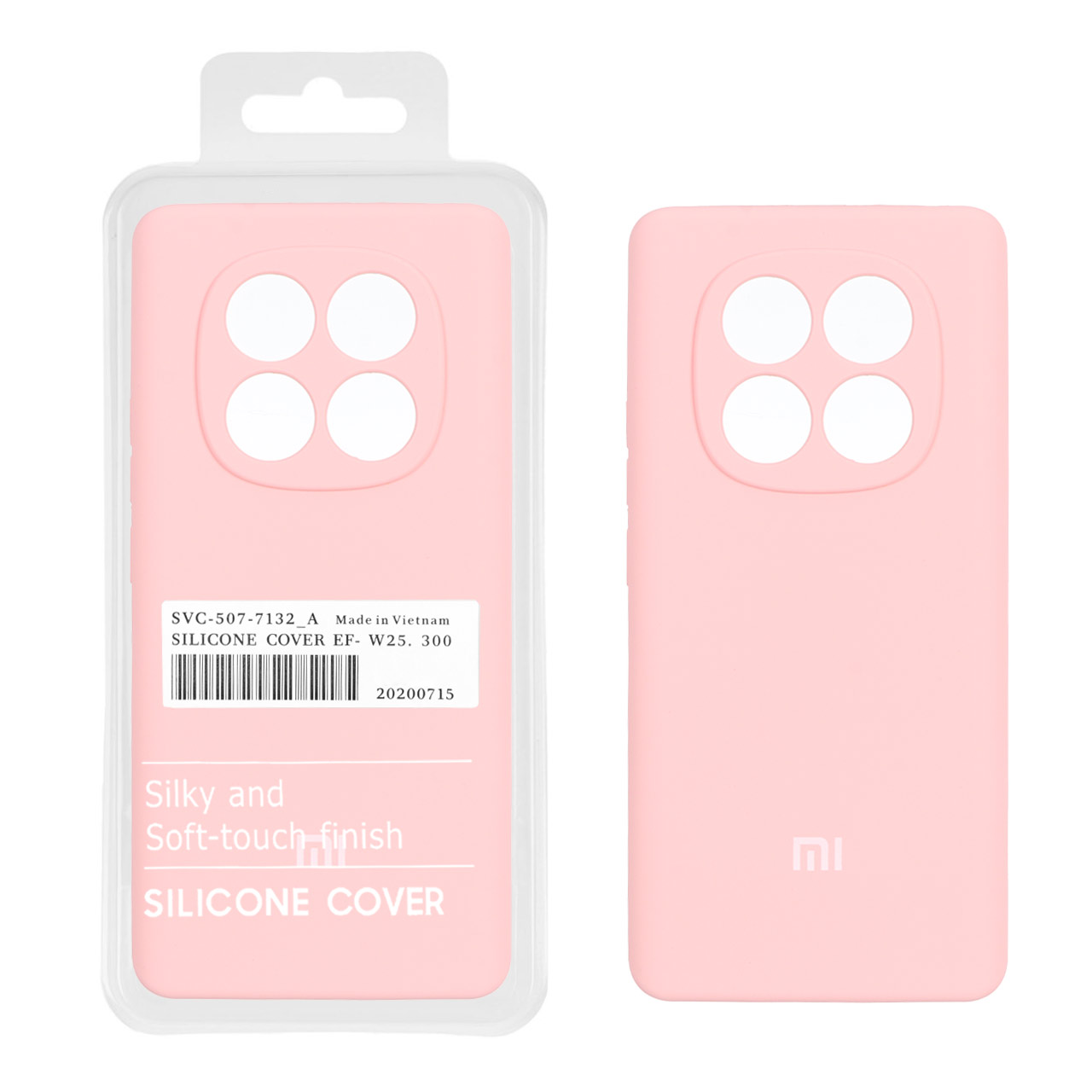 قاب سیلیکونی پاک کنی اورجینال درجه یک Xiaomi Redmi Note 14 Pro 4G - گلبهی (پک دار)