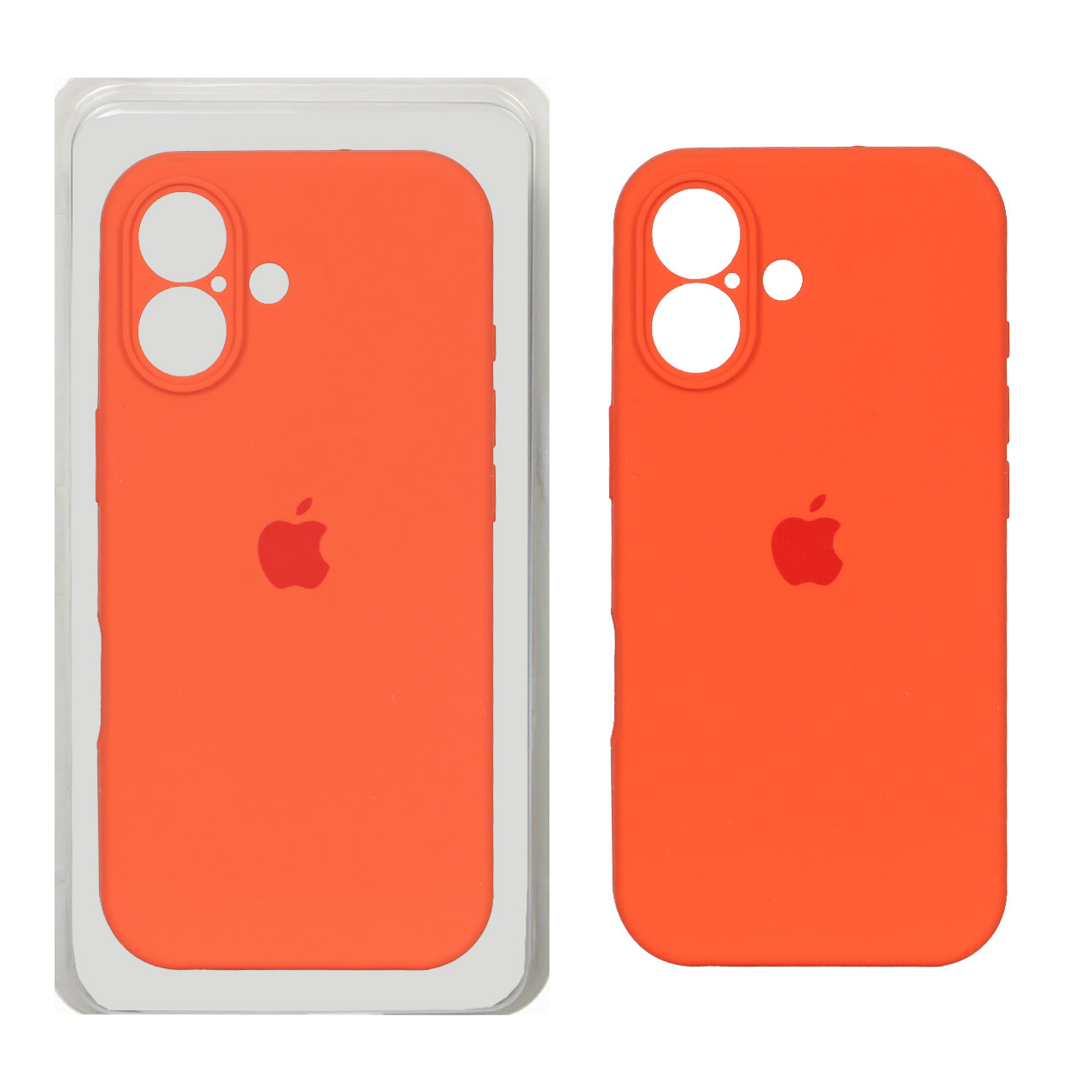 قاب سیلیکونی محافظ لنزدار اورجینال Apple iPhone 17 نارنجی تیره