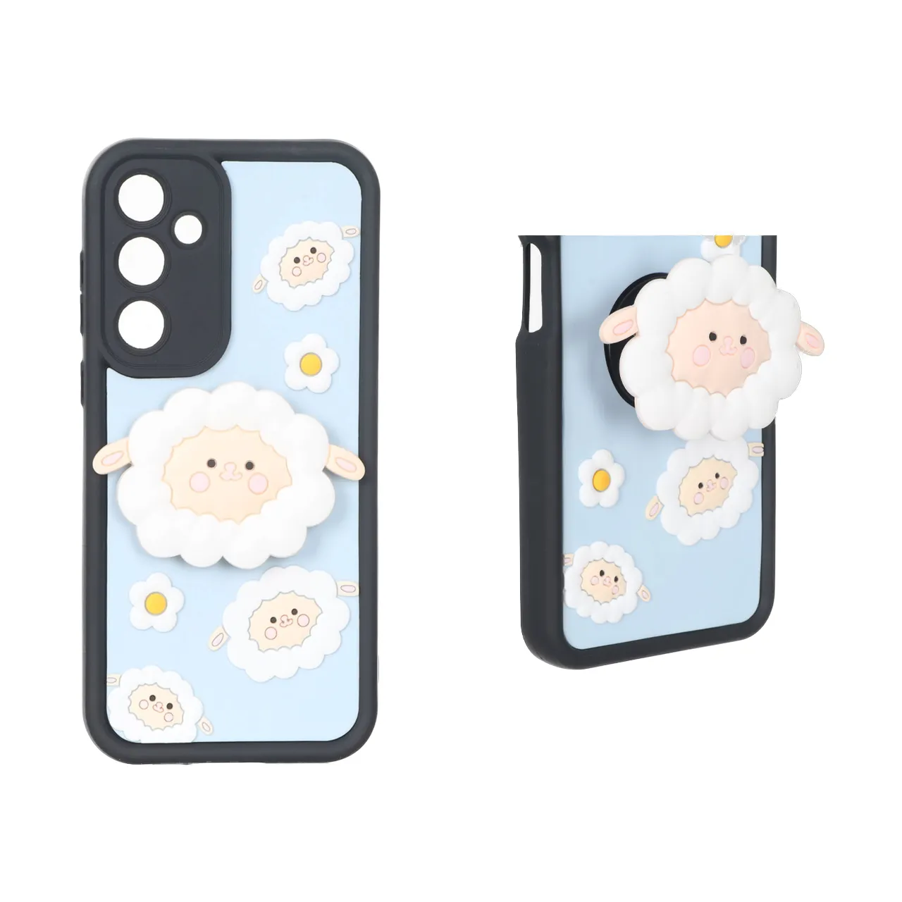 قاب طرح Solid Case پاپ سوکت عروسکی برجسته مناسب برای سامسونگ Galaxy A55