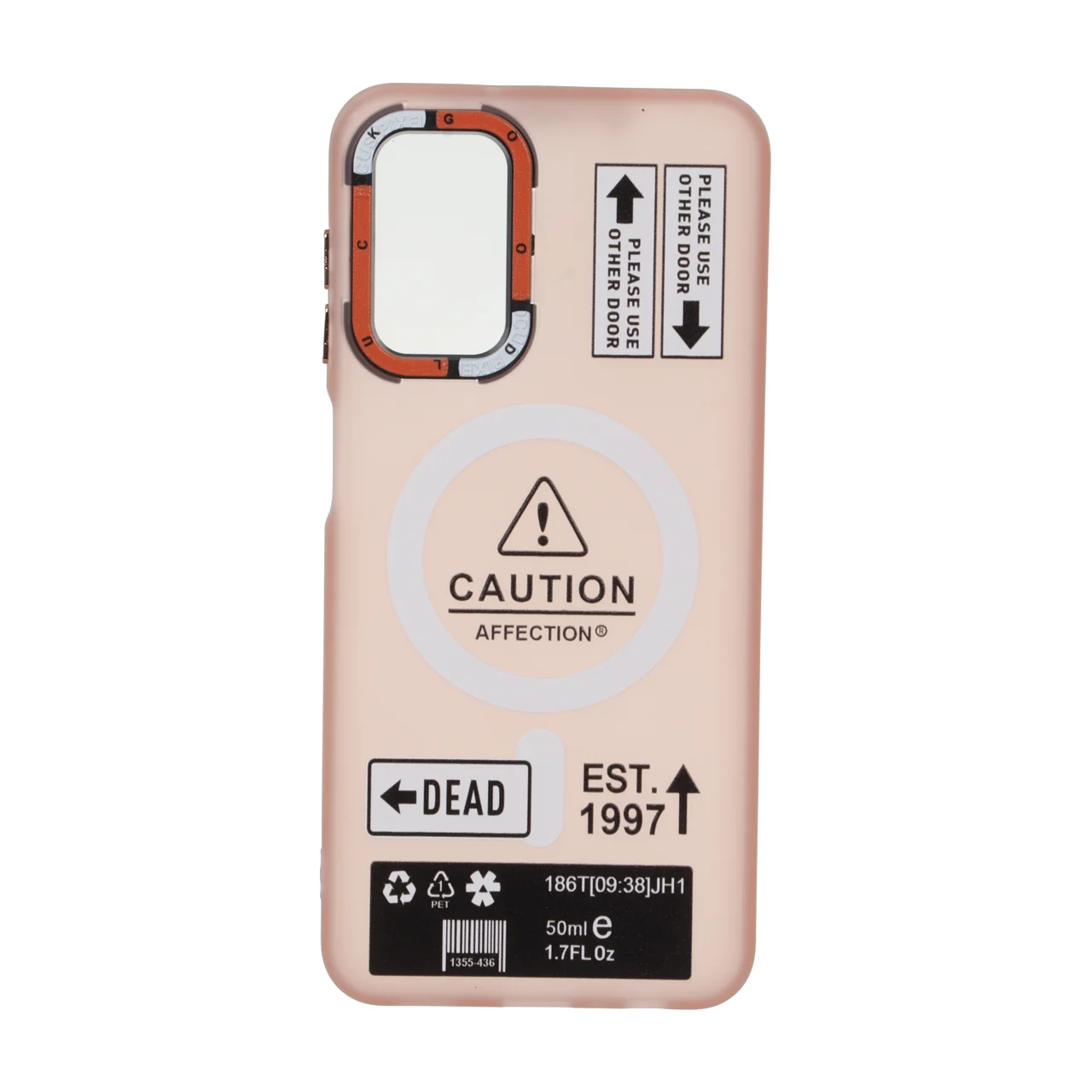 قاب طرح Caution مات مگ سیف دکمه متال مناسب برای سامسونگ گلکسی A13 4G / A13 5G / A04s / M13 4G / M23 / F13