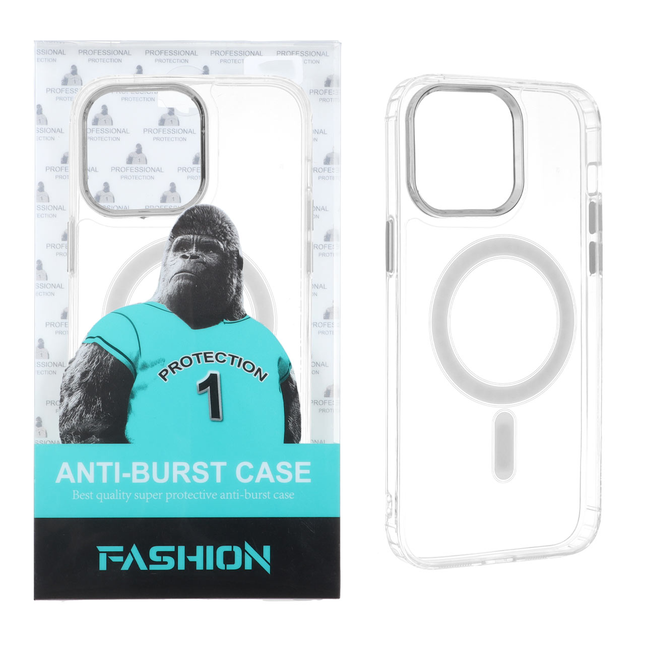قاب شفاف Anti Burst دور ژله ای MagSafe مناسب برای آیفون 14 پرو مکس