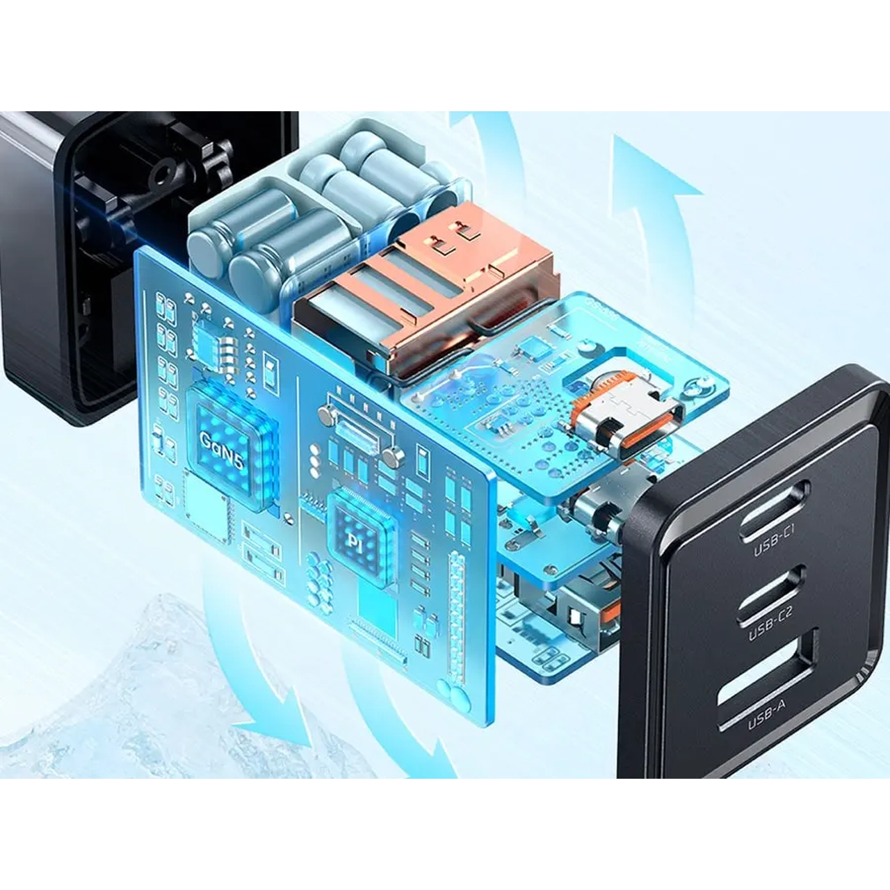 شارژر فست شارژ 70 وات Mcdodo مدل CH-154 سه پورت PD مشکی