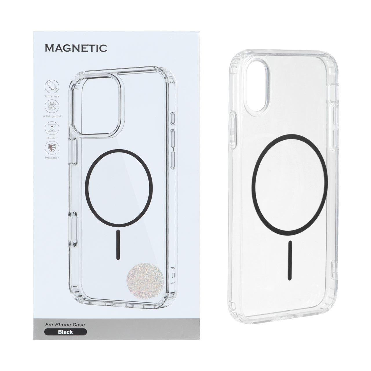 قاب ژله ای شفاف مگ سیف دار Magnetic مناسب برای آیفون 10 و آیفون 10 اس