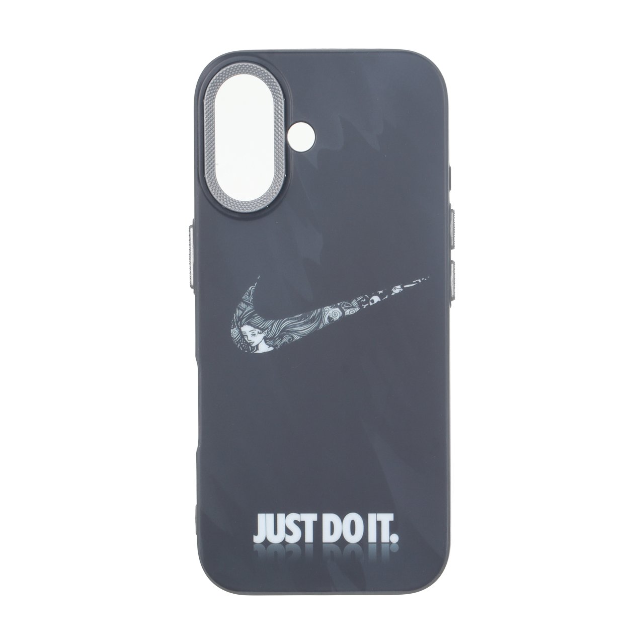 قاب طرح Nike Just Do It کربن طرح دار با محافظ لنز مناسب برای آیفون ۱۶