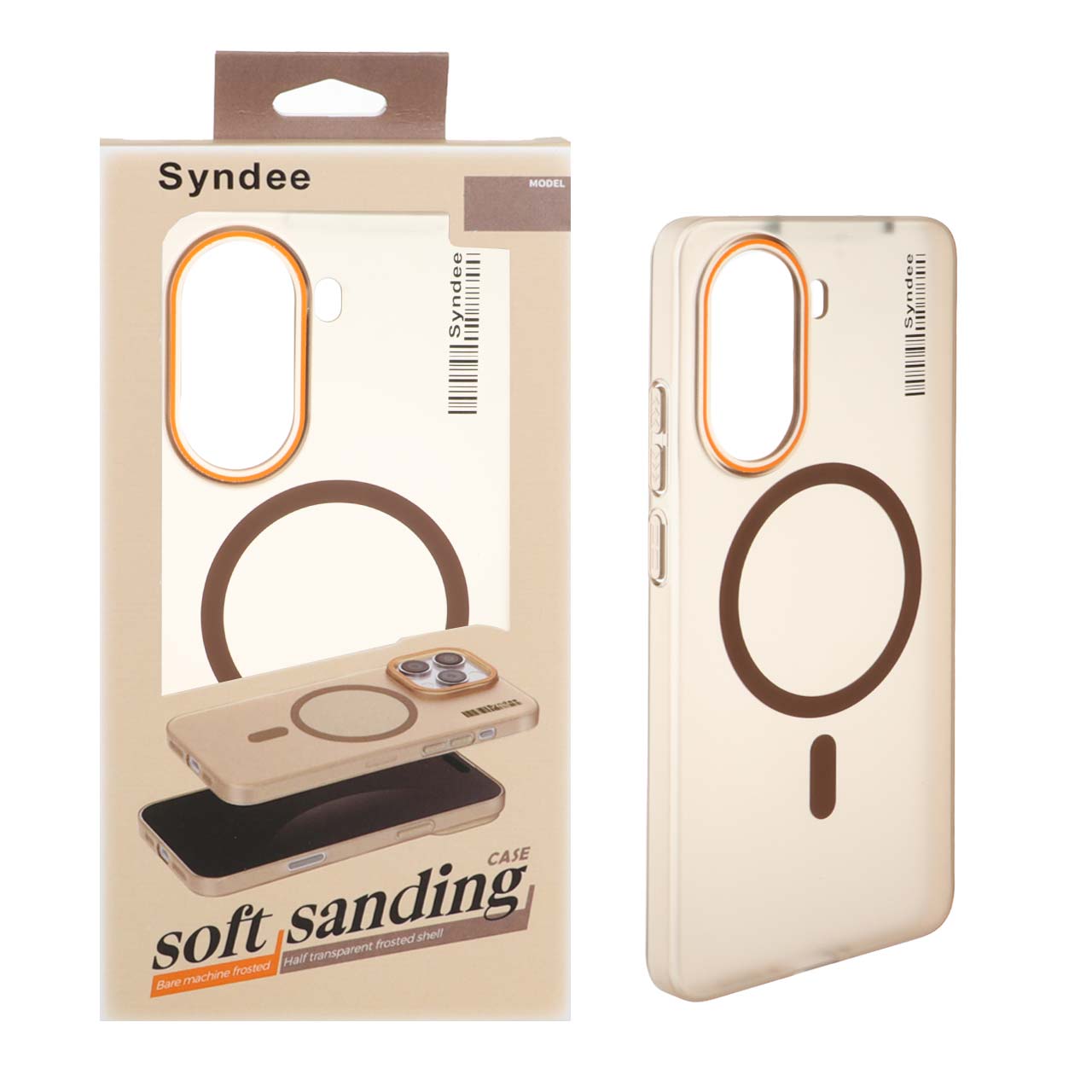 قاب اورجینال Syndee پشت مات MagSafe مدل Xiaomi Poco X7 Pro - قهوه ای (پک دار )