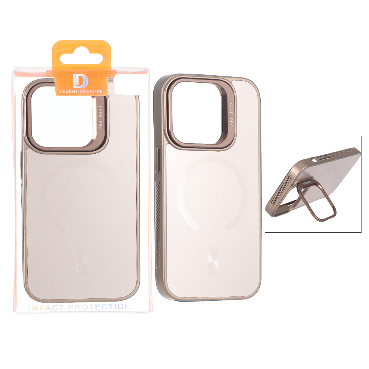 قاب اورجینال PVD Case Pro استندشو MagSafe مدل Apple iPhone 14 Pro - صحرایی (پک دار)