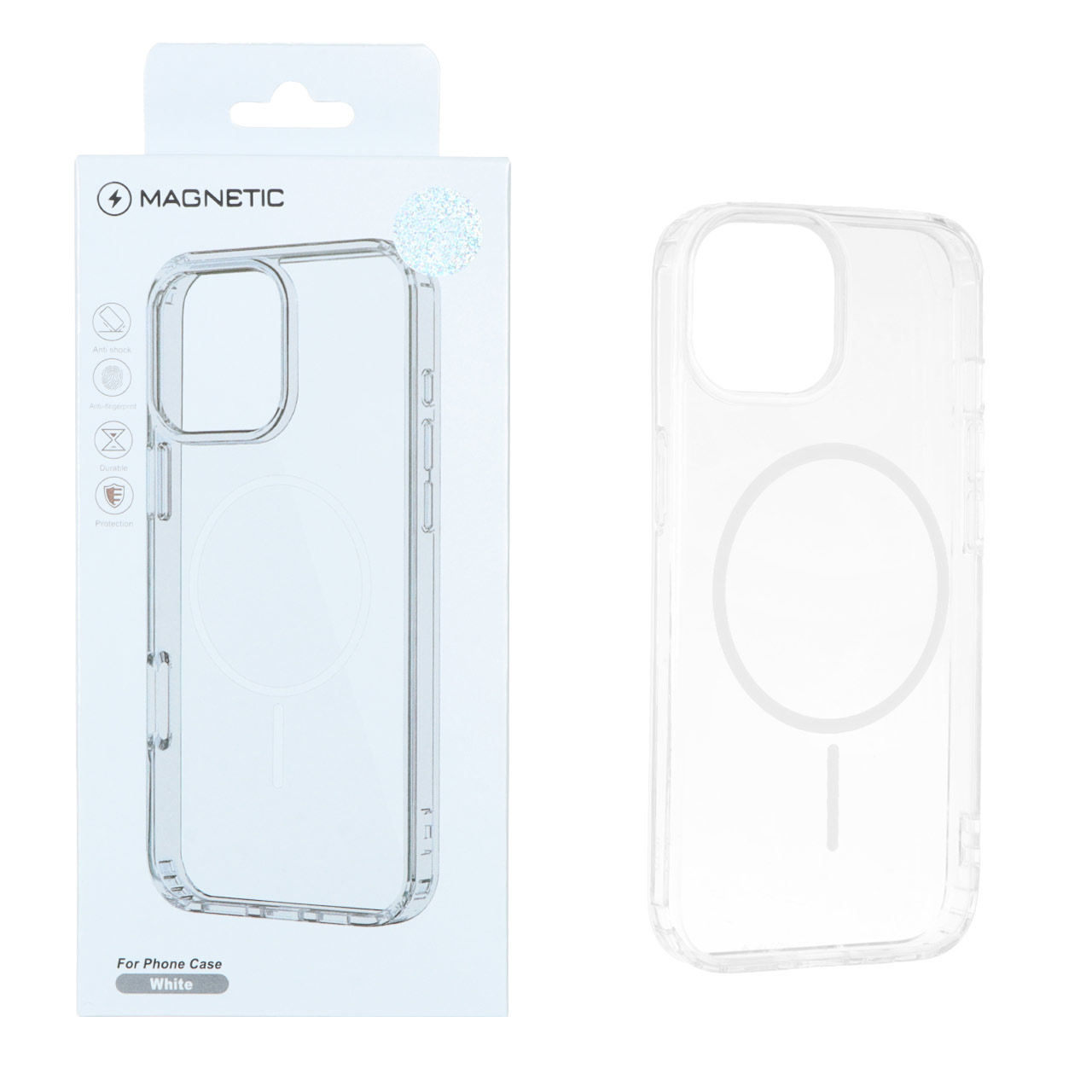 قاب اورجینال Magnetic دور ژله ای MagSafe مدل Apple iPhone 15 / iPhone 14 / iPhone 13 - سفید