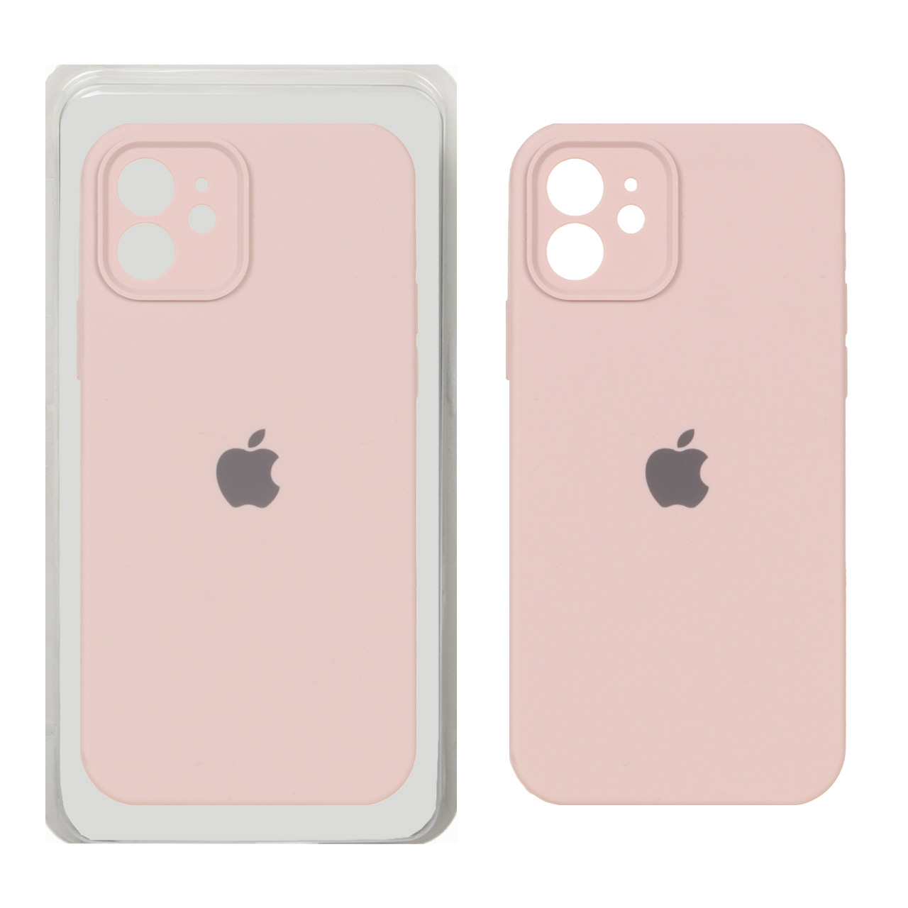 قاب سیلیکونی پاک کنی محافظ لنزدار اورجینال Apple iPhone 12 - صورتی چرک (پک دار)