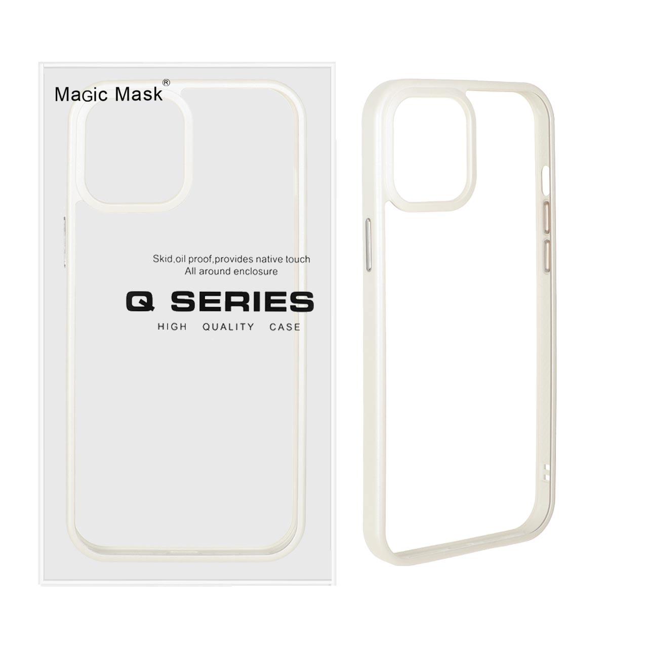 قاب اورجینال Q Series شفاف Ice سفید مناسب برای آیفون 12 پرو مکس