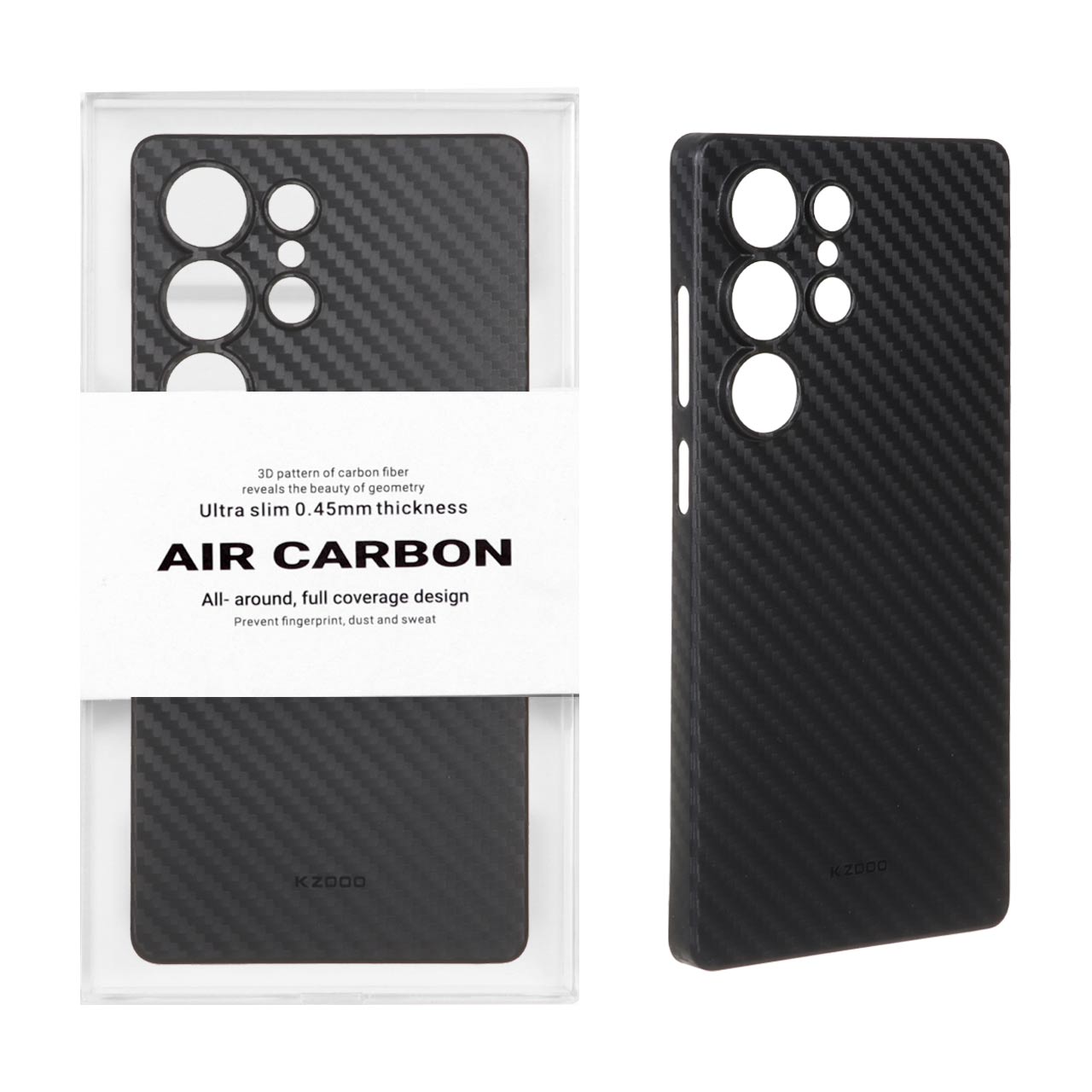 قاب محافظ لنزدار Samsung Galaxy S25 Ultra - Original KZDoo Air Carbon - مشکی