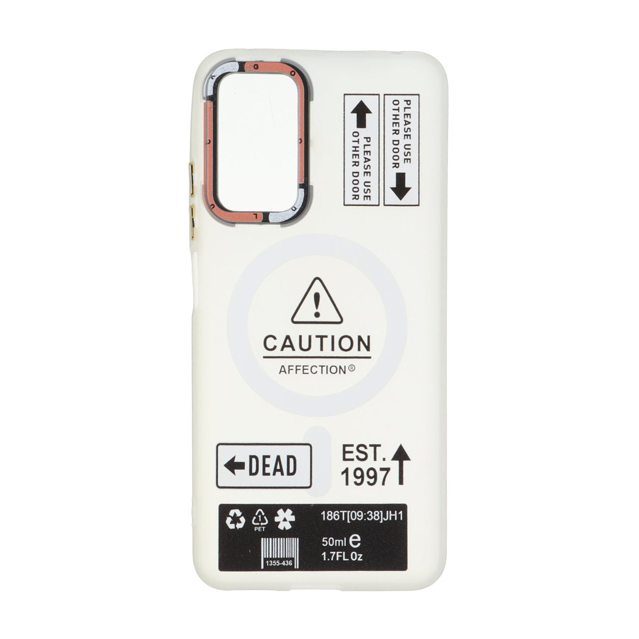 قاب Caution مات طرح مگ سیف دکمه متال مناسب برای شیائومی ردمی نوت ۱۲ پرو 4G و ردمی نوت ۱۱ پرو