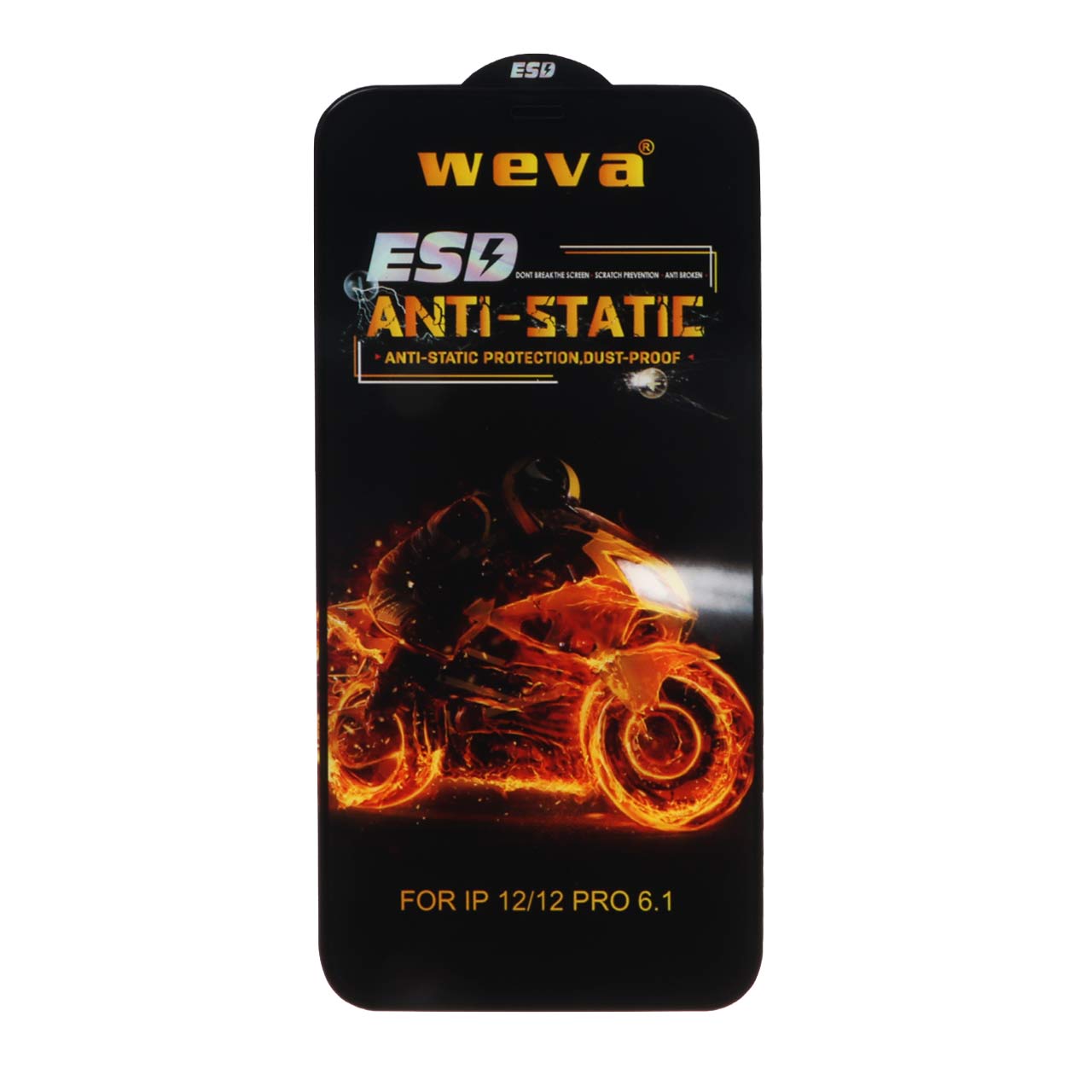 محافظ صفحه نمایش شیشه ای تمام صفحه ESD Anti Static Weva مناسب برای آیفون 12 و آیفون 12 پرو