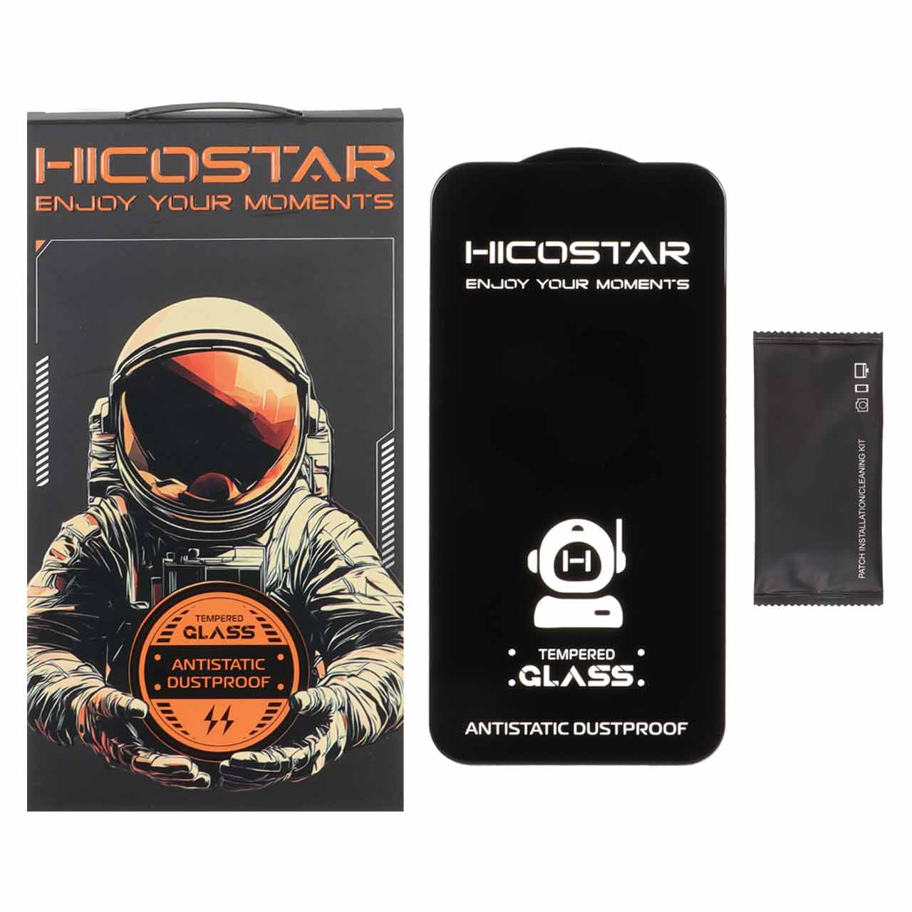 محافظ صفحه نمایش شیشه ای فول کاور آنتی استاتیک HICOSTAR مناسب برای آیفون 13، آیفون 13 پرو، آیفون 14 و آیفون 16e