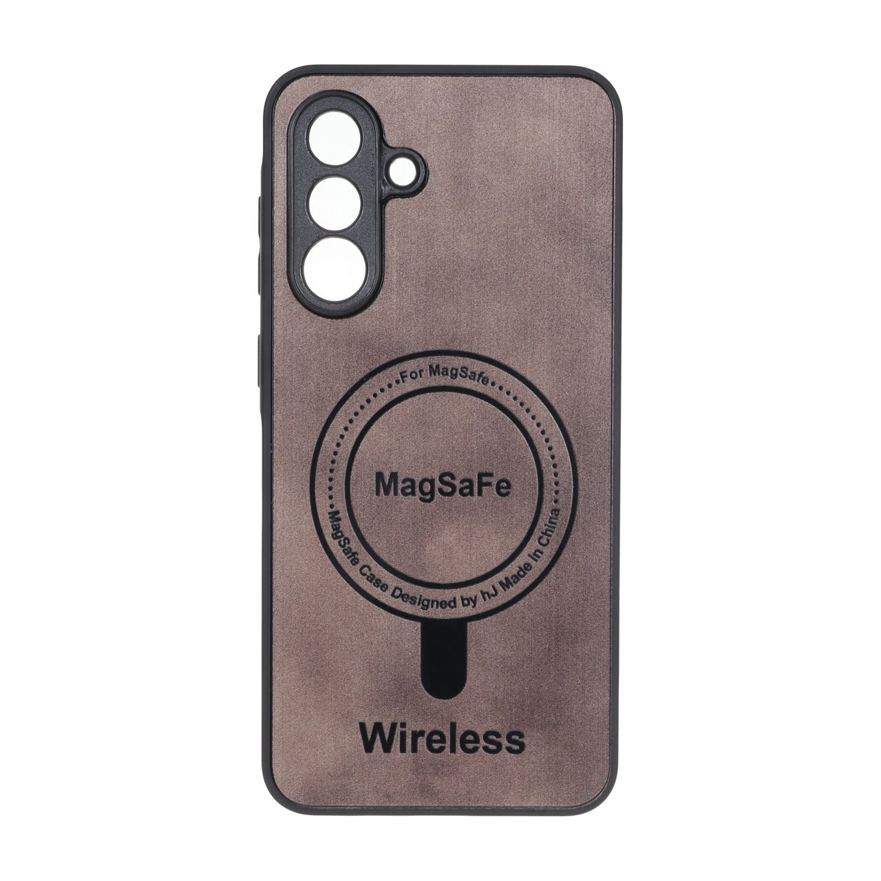 قاب Wireless طرح مگ سیف محافظ لنز برجسته قهوه ای مناسب برای سامسونگ گلکسی A56 و A36