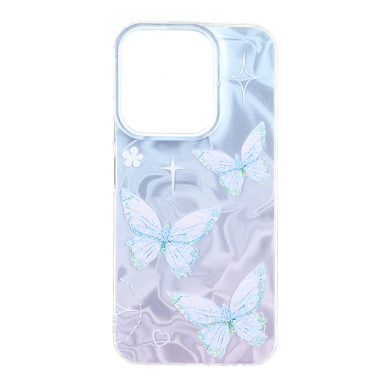 قاب طرح پروانه ای Silver Cloud دور ژله ای مناسب برای شیائومی ردمی 15C و پوکو C85