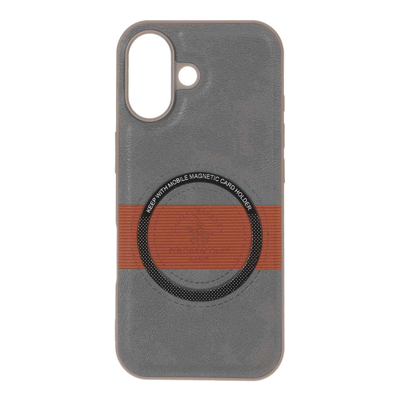 قاب چرمی مگ سیف Santa Barbara فلزی برای Apple iPhone 17 - خاکستری