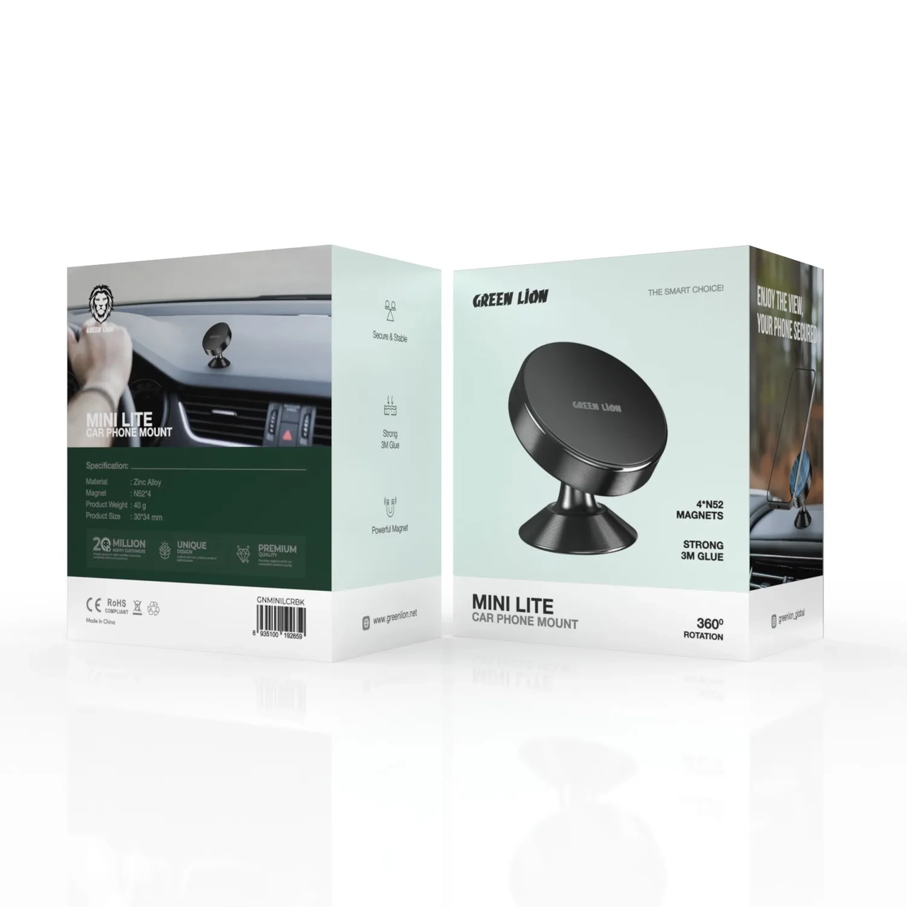 هولدر مگنتی گوشی موبایل Green Lion مدل MINI LITE مشکی