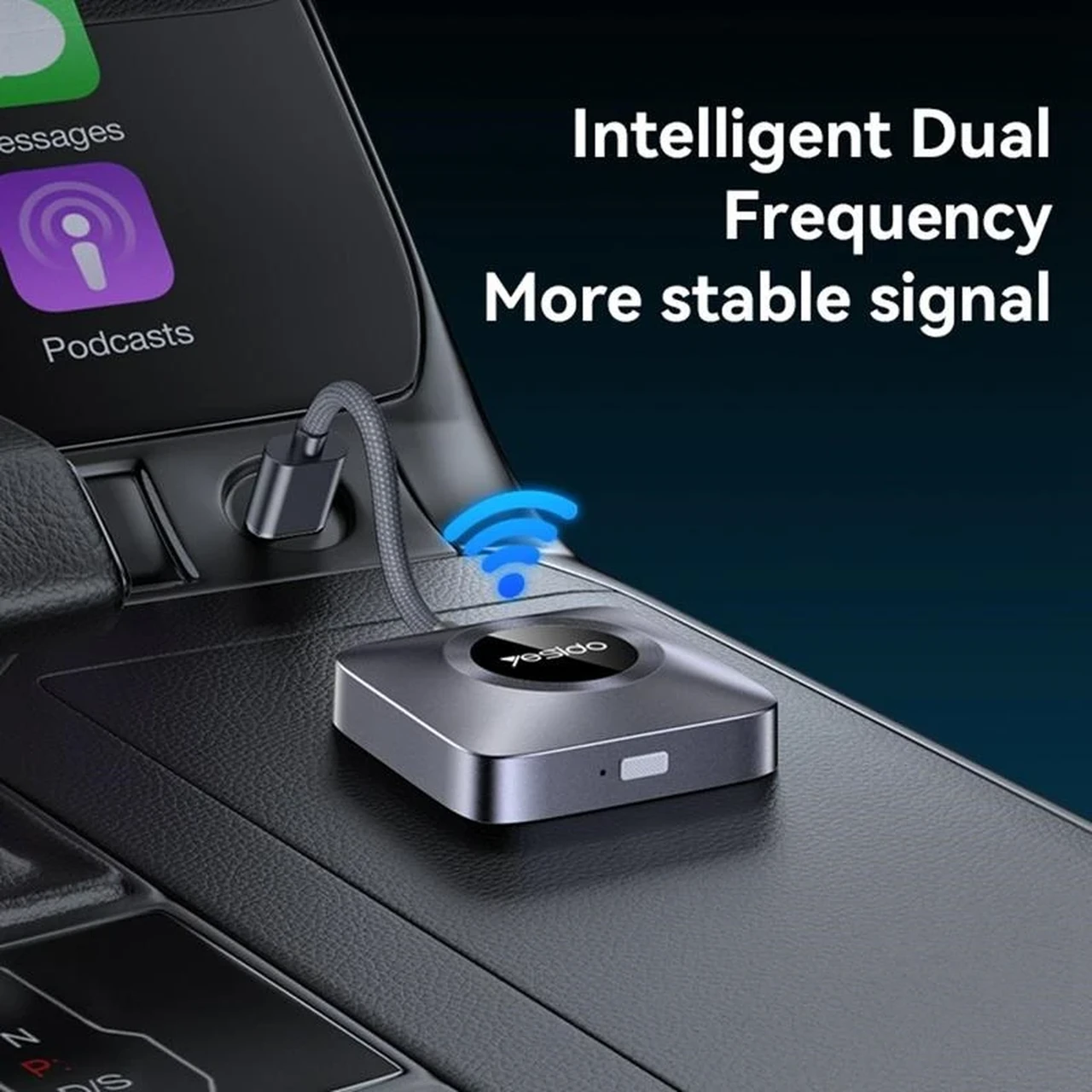 دانگل وایرلس خودرو Yesido مدل KM23 CARPLAY مشکی