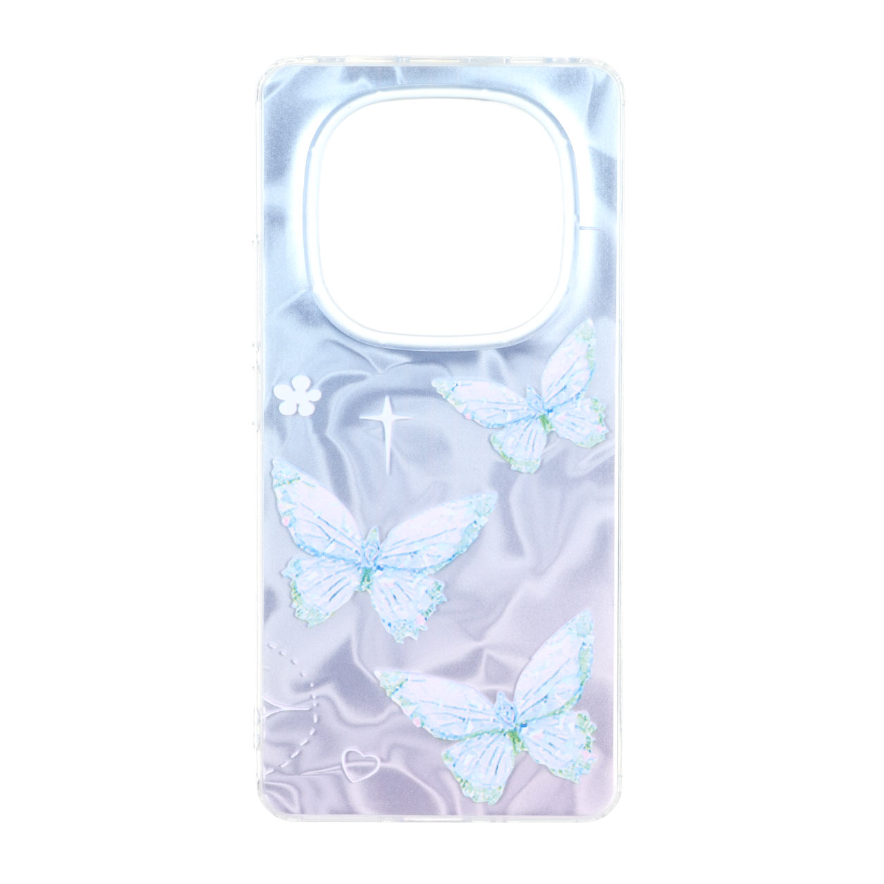 قاب طرح Silver Cloud پروانه ای دور ژله ای مناسب برای شیائومی ردمی نوت 14 پرو 4G