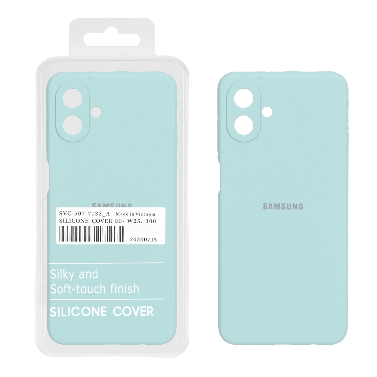 قاب سیلیکونی پاک کنی اورجینال درجه یک Samsung Galaxy A07 - سبز روشن (پک دار)