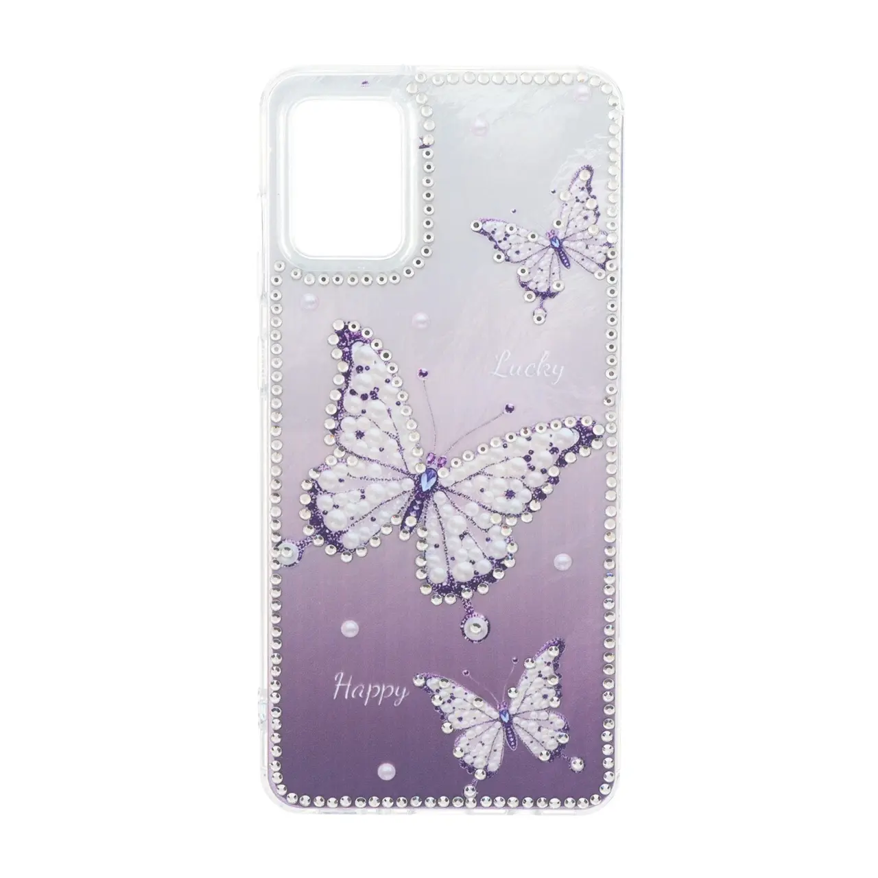 قاب اطلسی Butter Fly نگین دار Samsung Galaxy A31 - بنفش