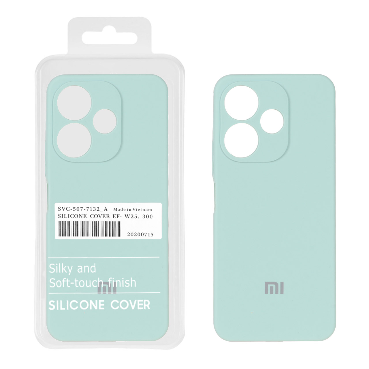 قاب سیلیکونی پاک کنی اورجینال درجه یک Xiaomi Redmi 13X / Redmi 13 4G / Poco M6 4G - سبز روشن (پک دار)