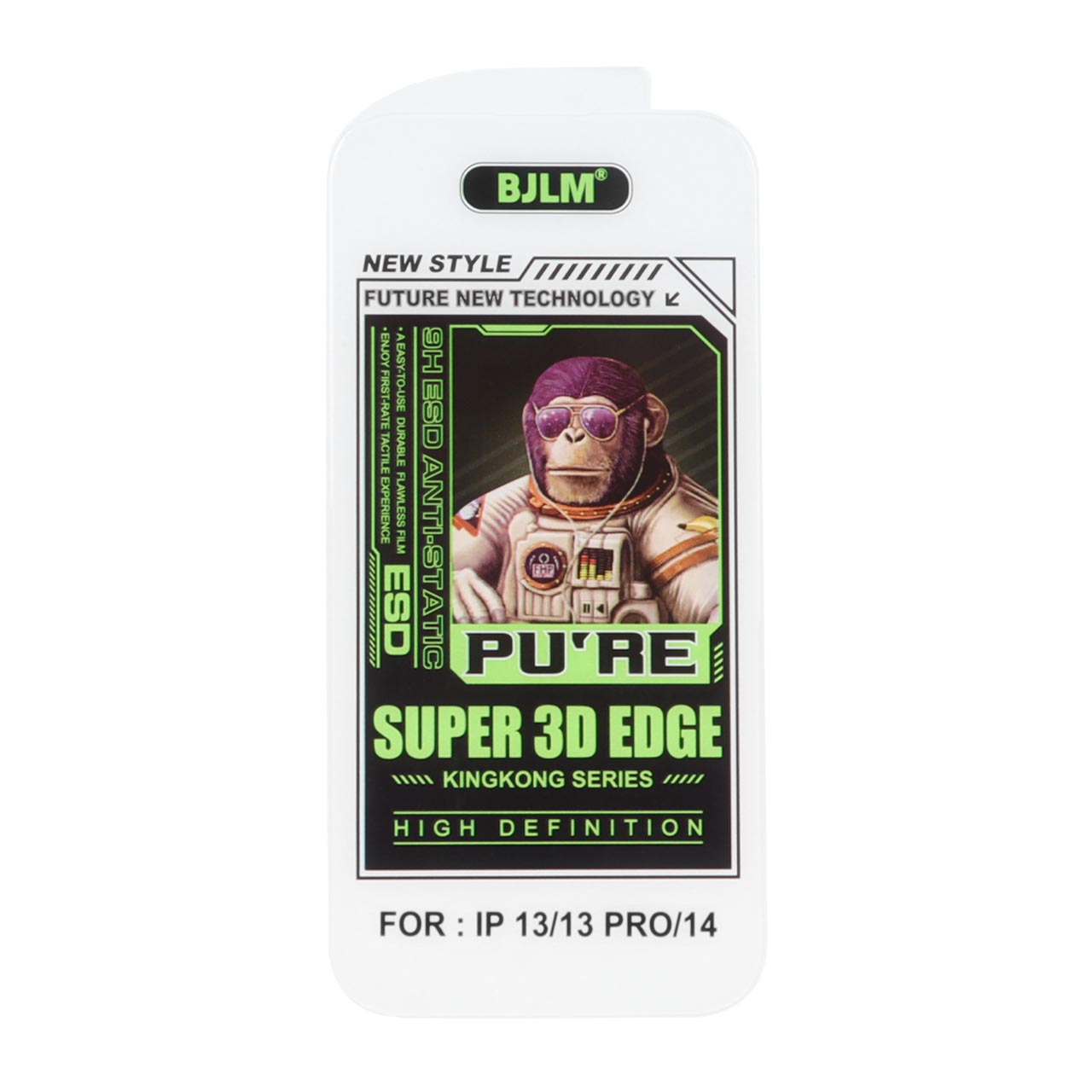محافظ صفحه نمایش شیشه ای Bjlm مدل Super 3D Edge مناسب برای آیفون 13، آیفون 13 پرو و آیفون 14