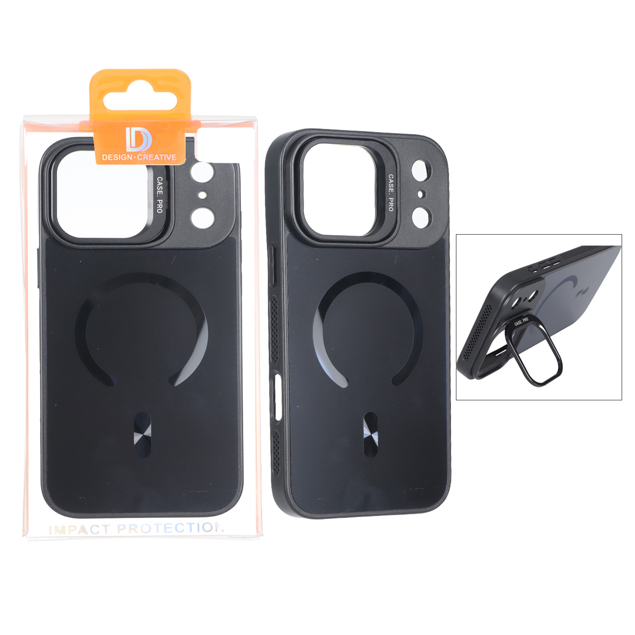 قاب اورجینال PVD Case Pro استندشو MagSafe مدل Apple iPhone 17 Pro Max - مشکی (پک دار)