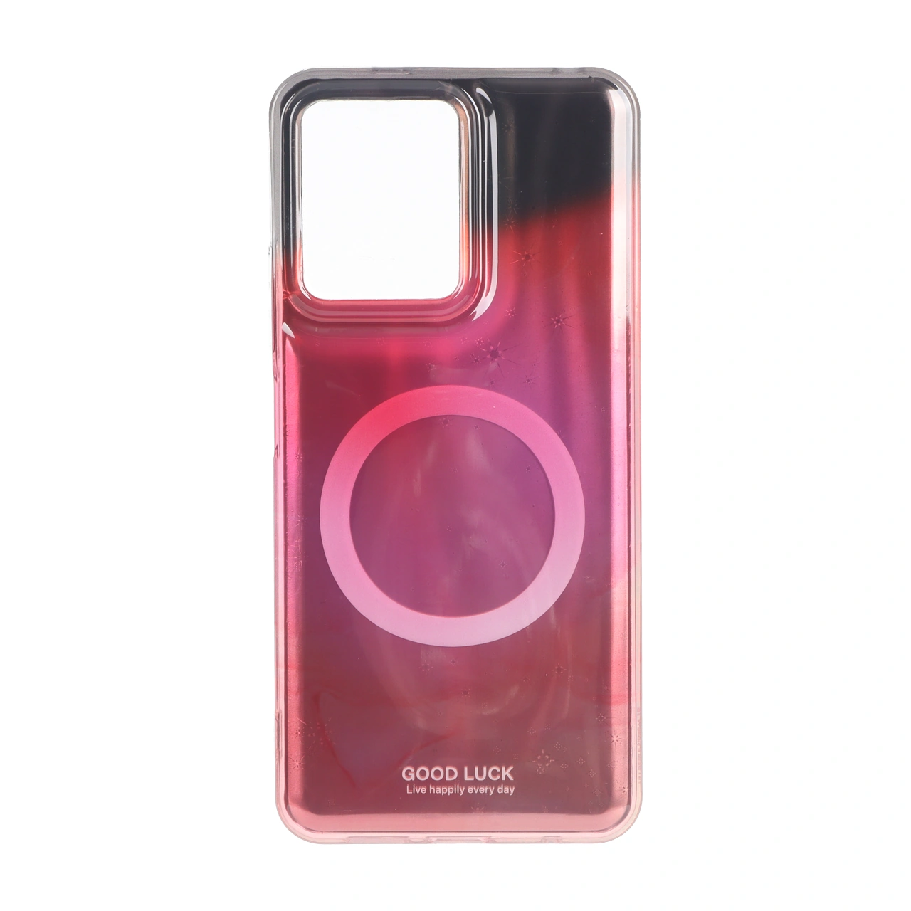 قاب Good Luck ستاره ای دور ژله ای طرح مگ سیف Xiaomi Redmi Note 12 4G - قرمز