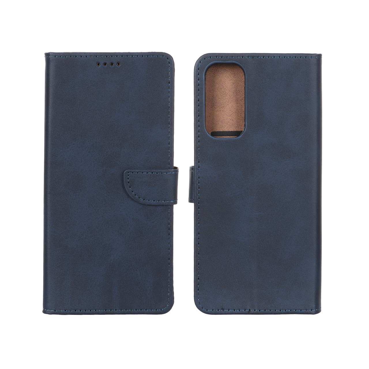 کیف کلاسوری چرمی مگنتی مناسب برای Samsung Galaxy A05s - سرمه ای