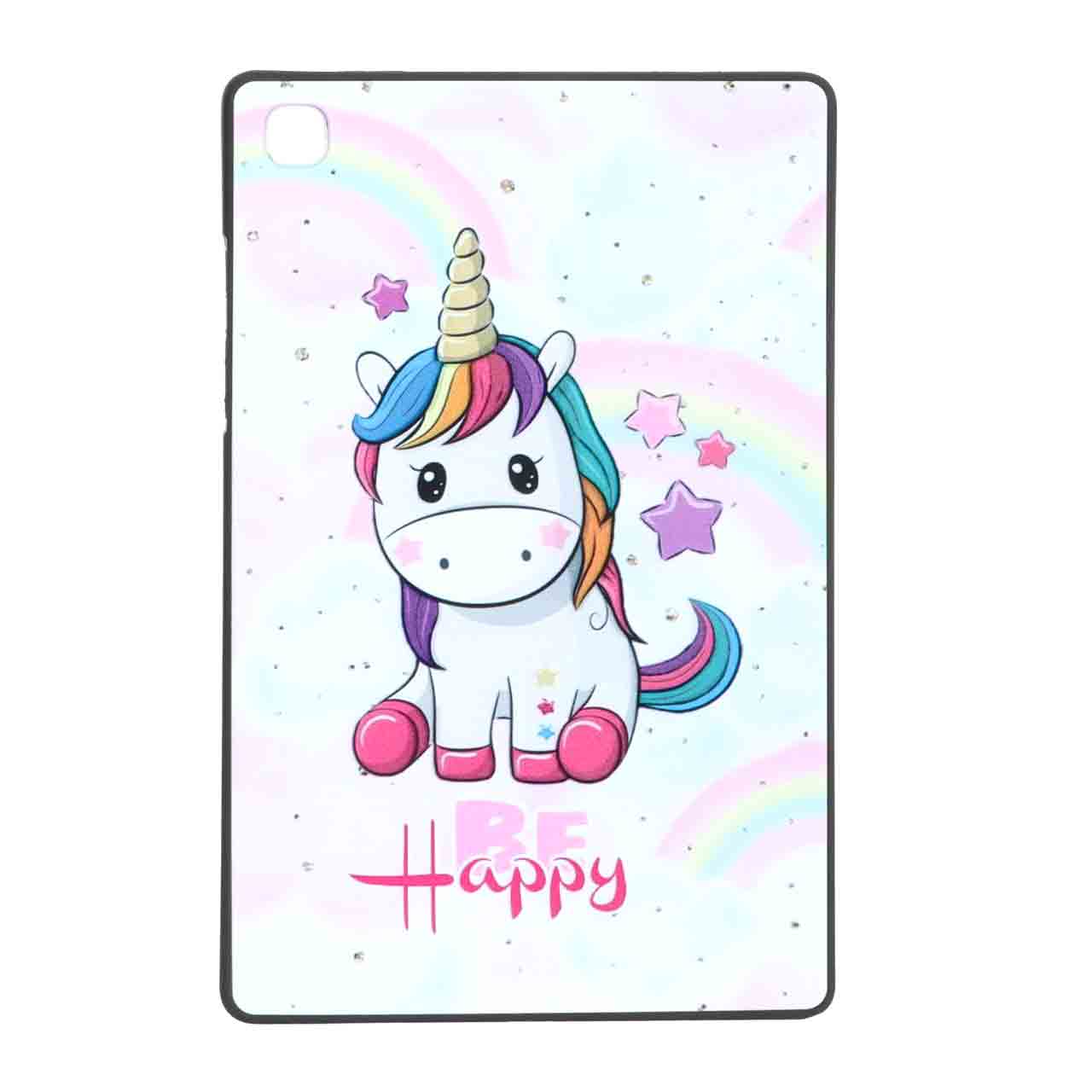 قاب ژله‌ای فانتزی طرح یونیکورن Be Happy مناسب برای تبلت سامسونگ گلکسی Tab A7 10.4 اینچ SM-T505
